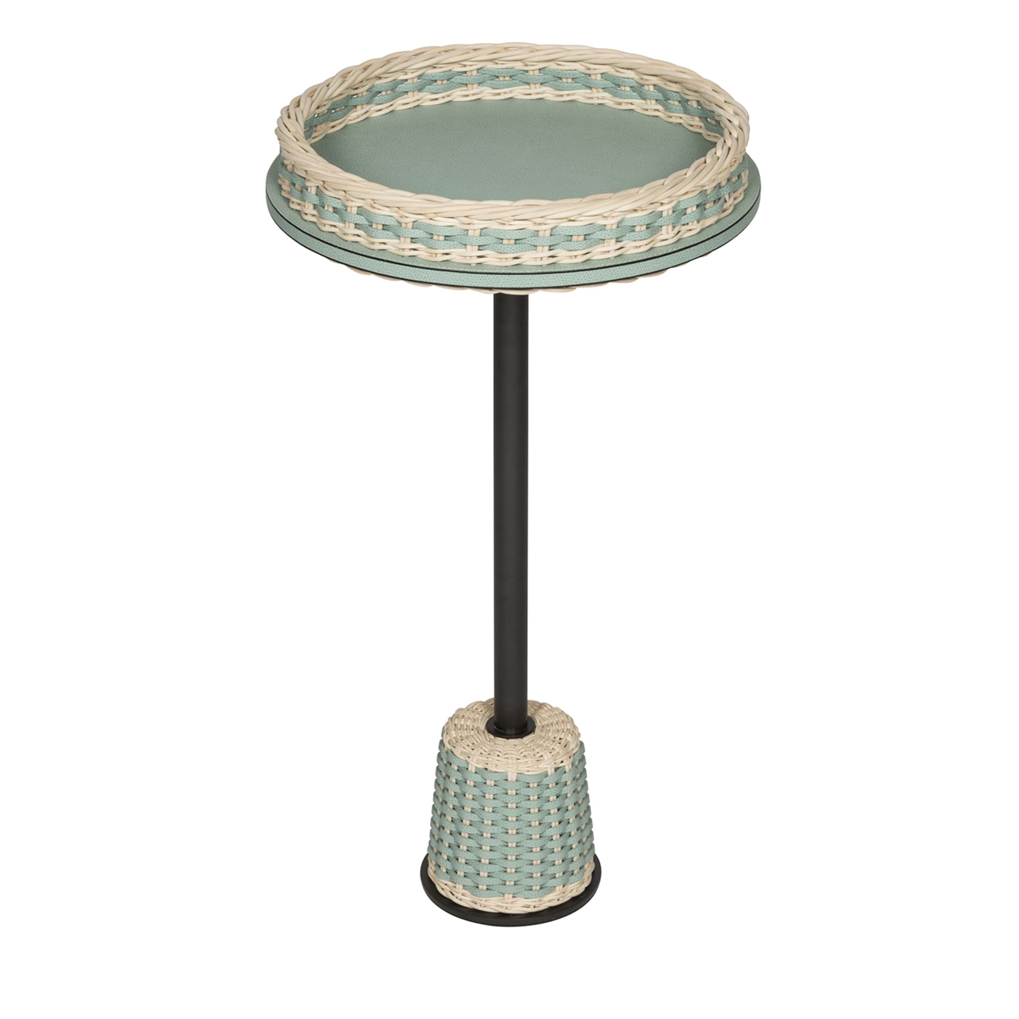 Matisse Leather & Rattan Side Table - Medium - Main view