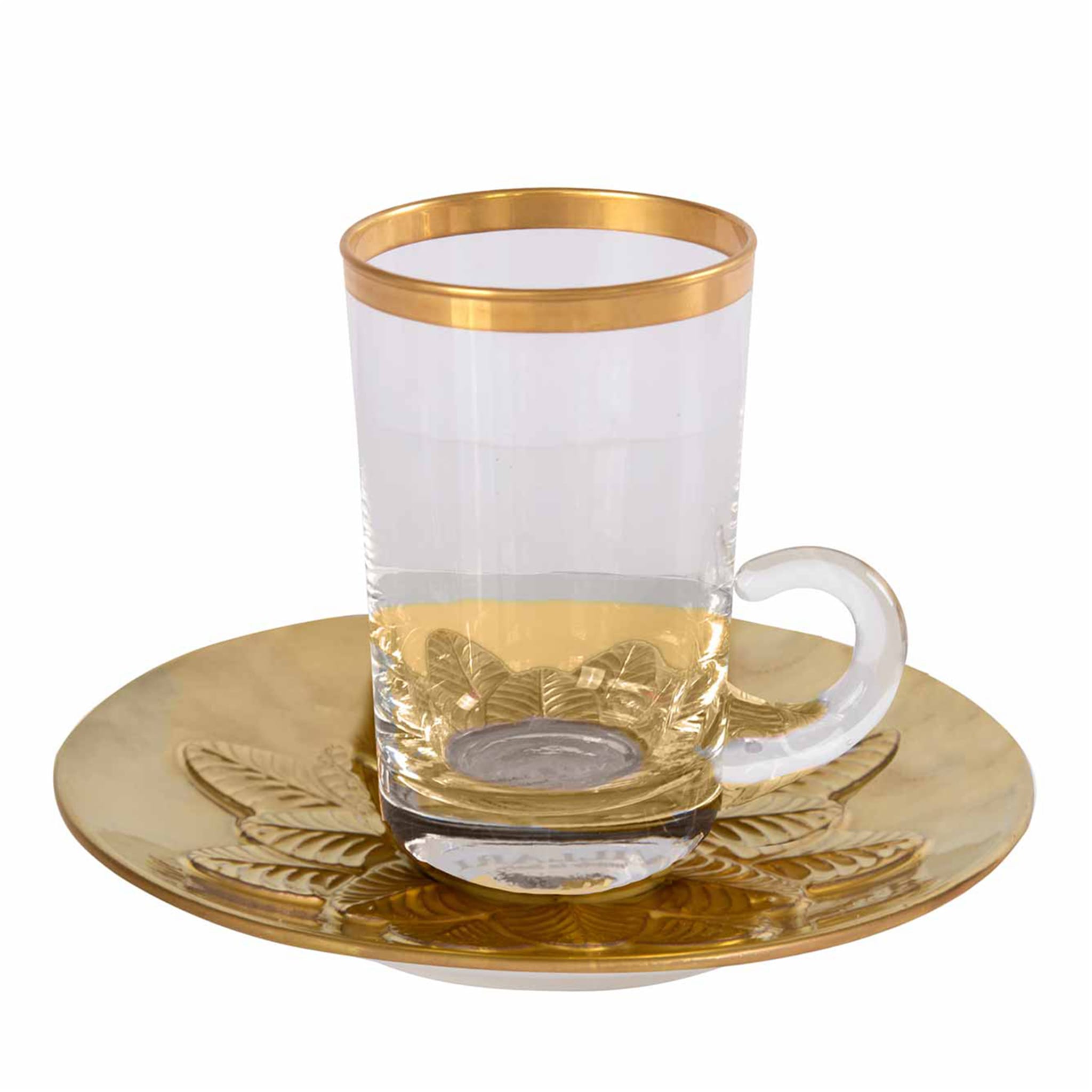 PEACOCK GOLD TEA CUP AND SAUCER - Main view