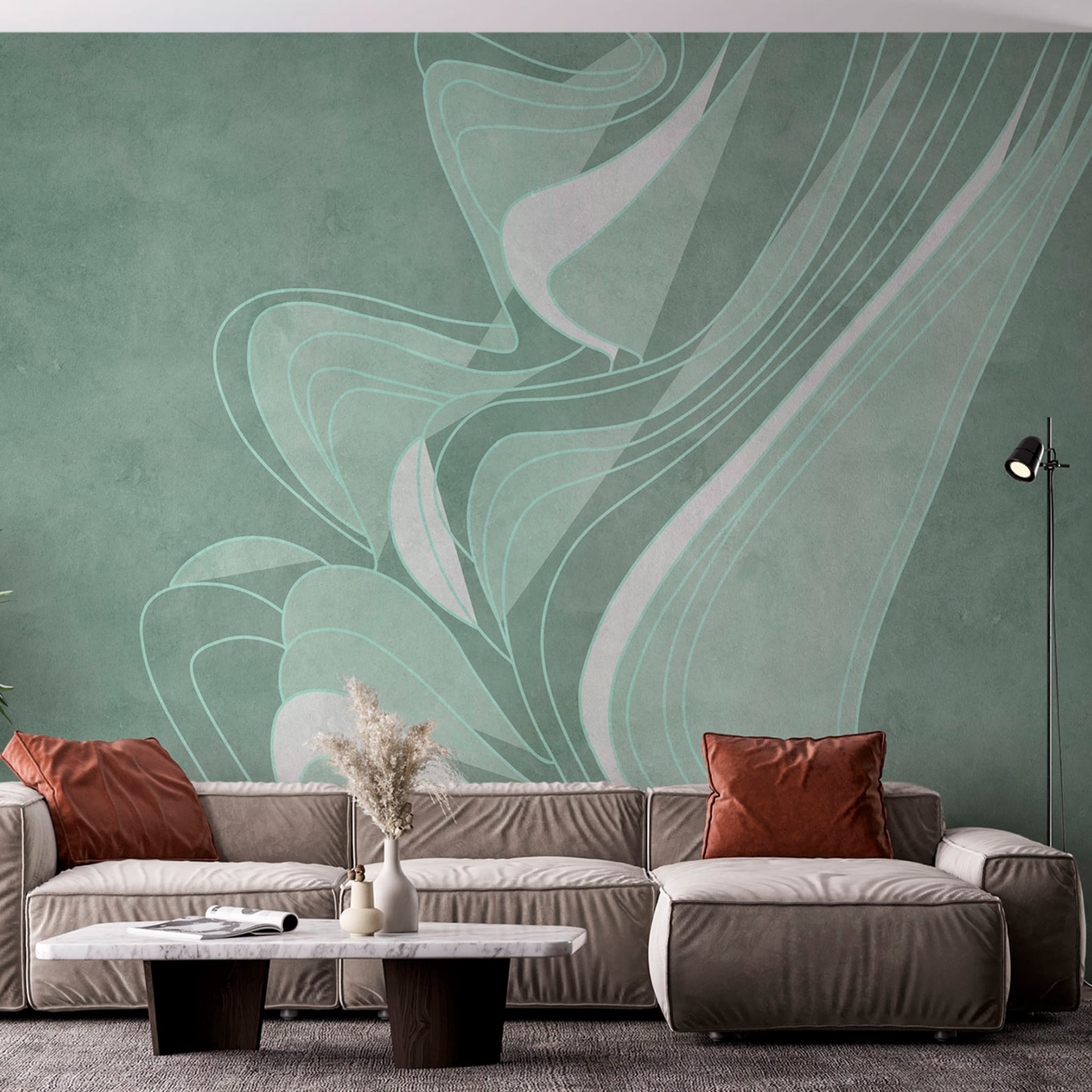 Green Soft Motion textured wallpaper - Alternative view 2