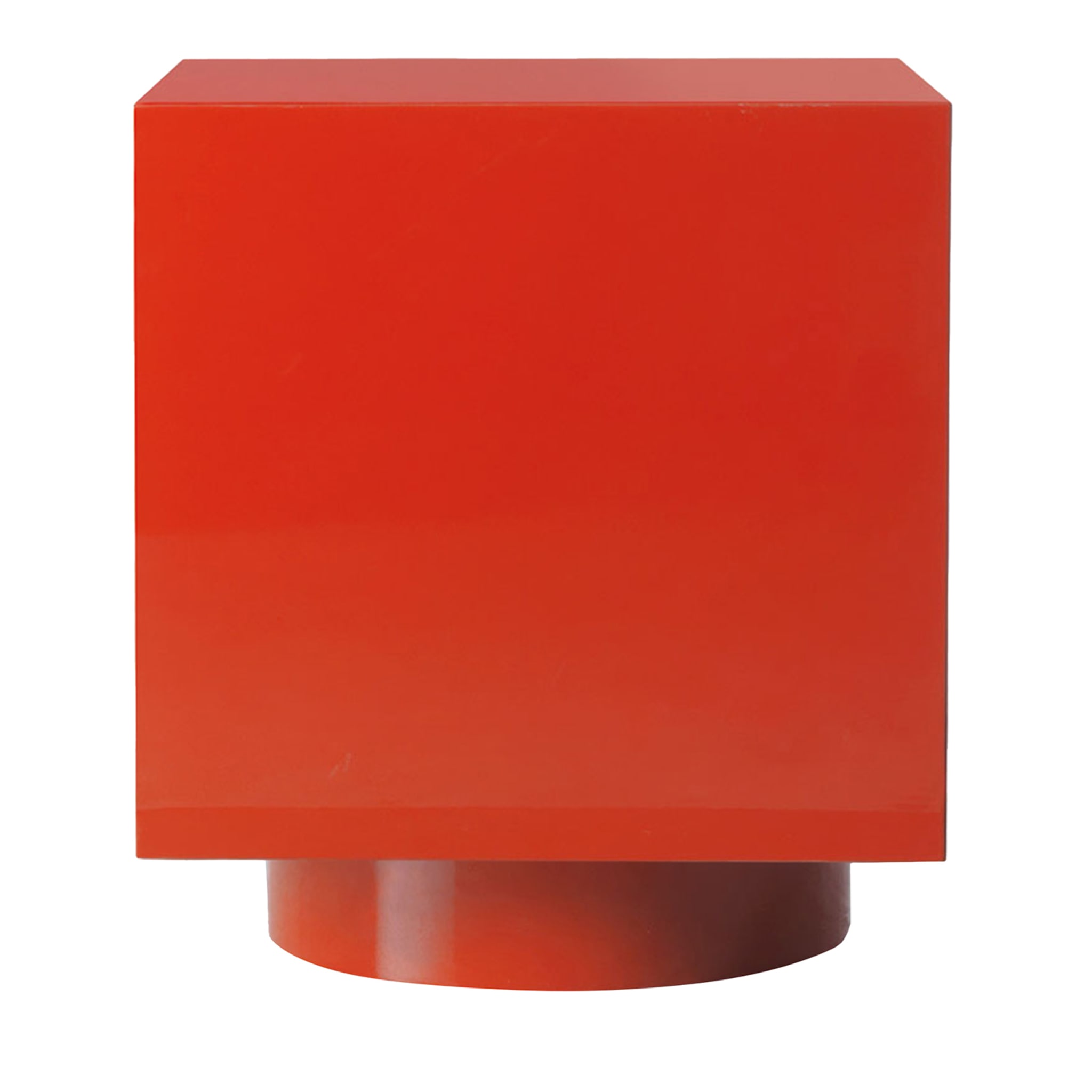 Rubik Roter Beistelltisch von Dainelli Studio #2 - Hauptansicht
