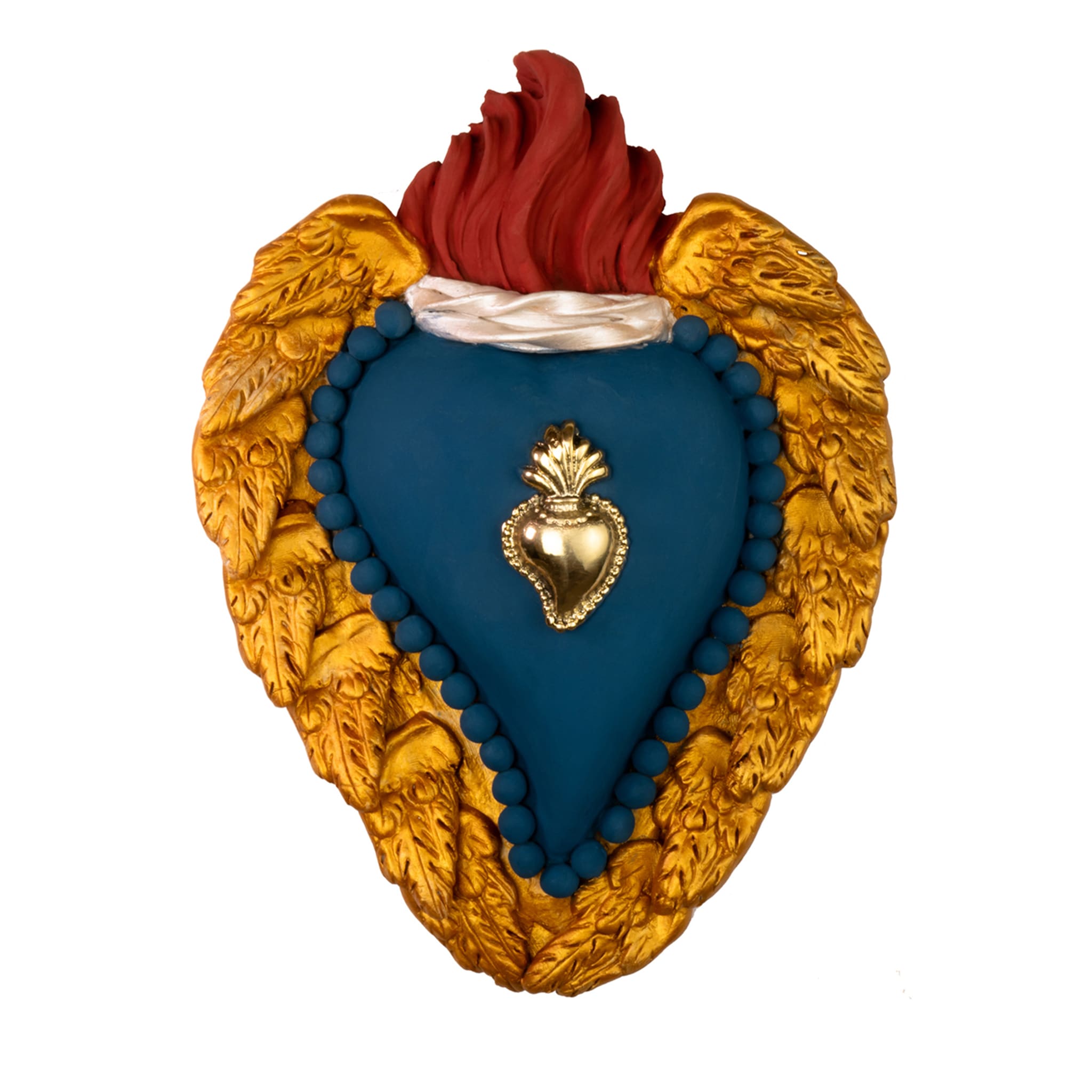 Royal Family Heart Blue and Gold Ceramic Heart - Main view
