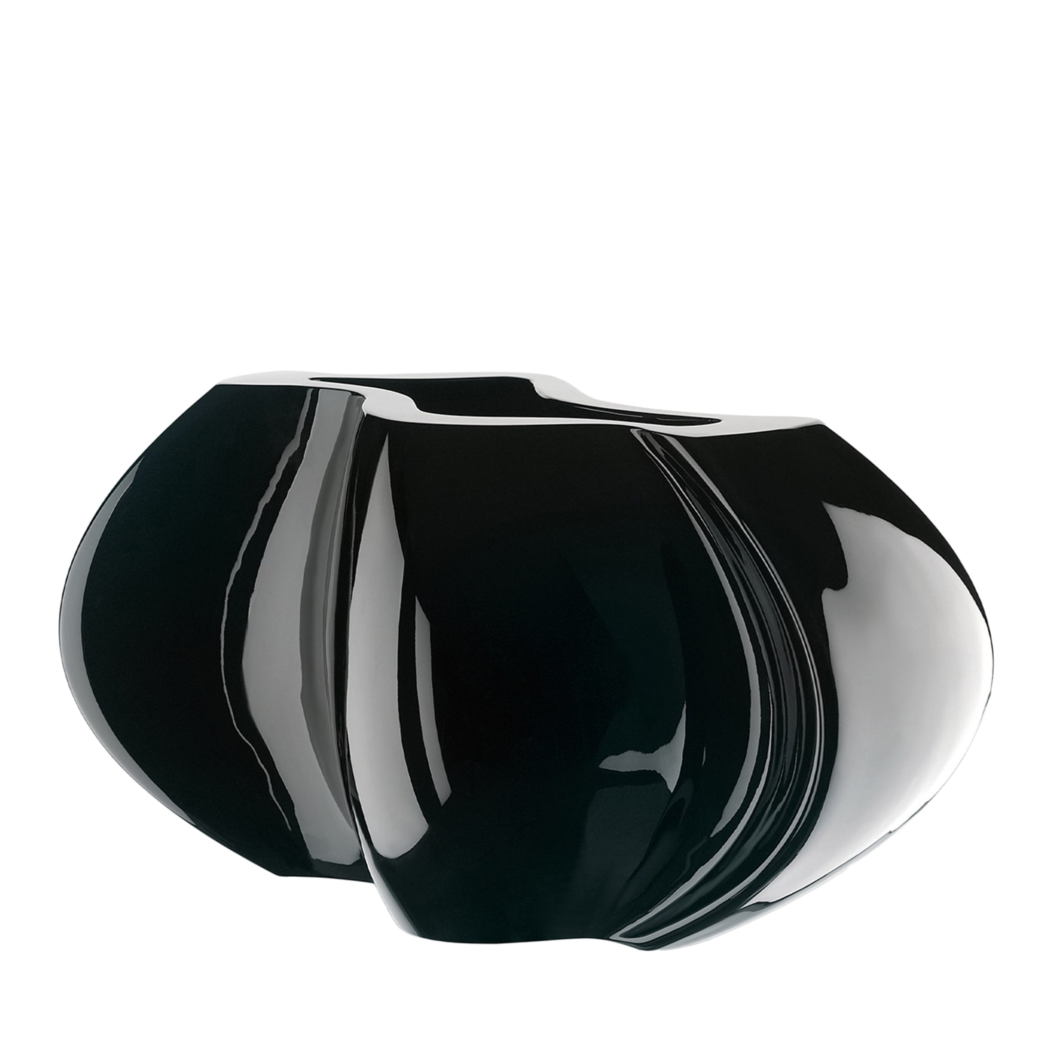 Oyster Black Glass Vase - Main view