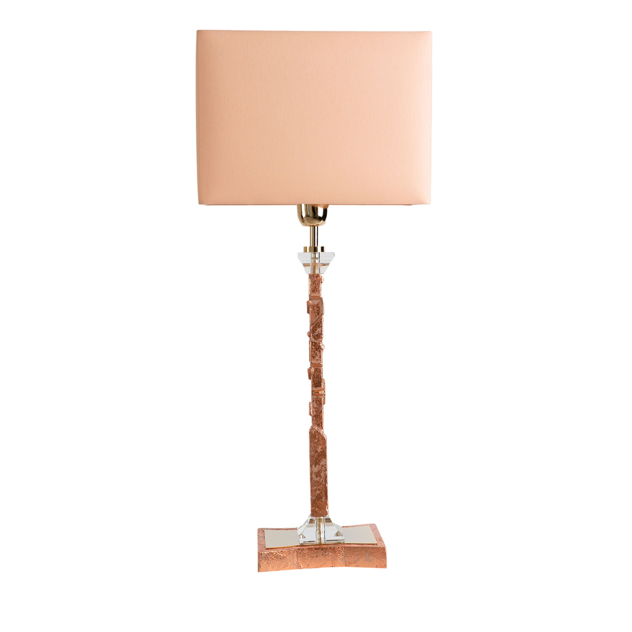Piccola lampada da tavolo in resina rosa salmone - Vista principale