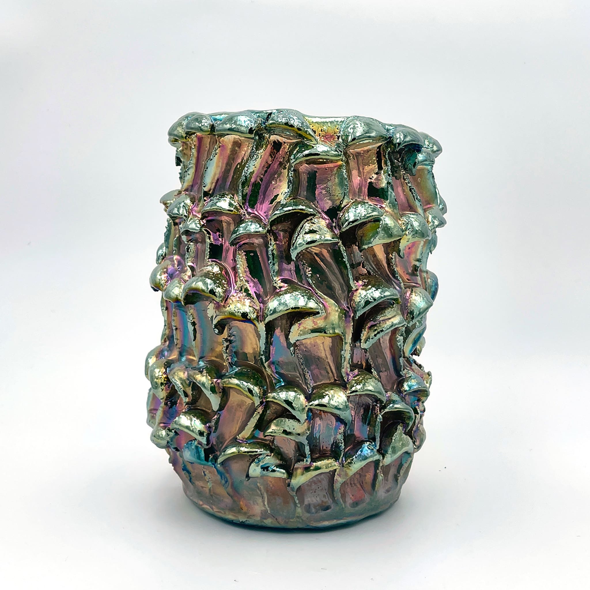 Onda Iridescent Metallic Raku Vase #3 - Alternative view 4