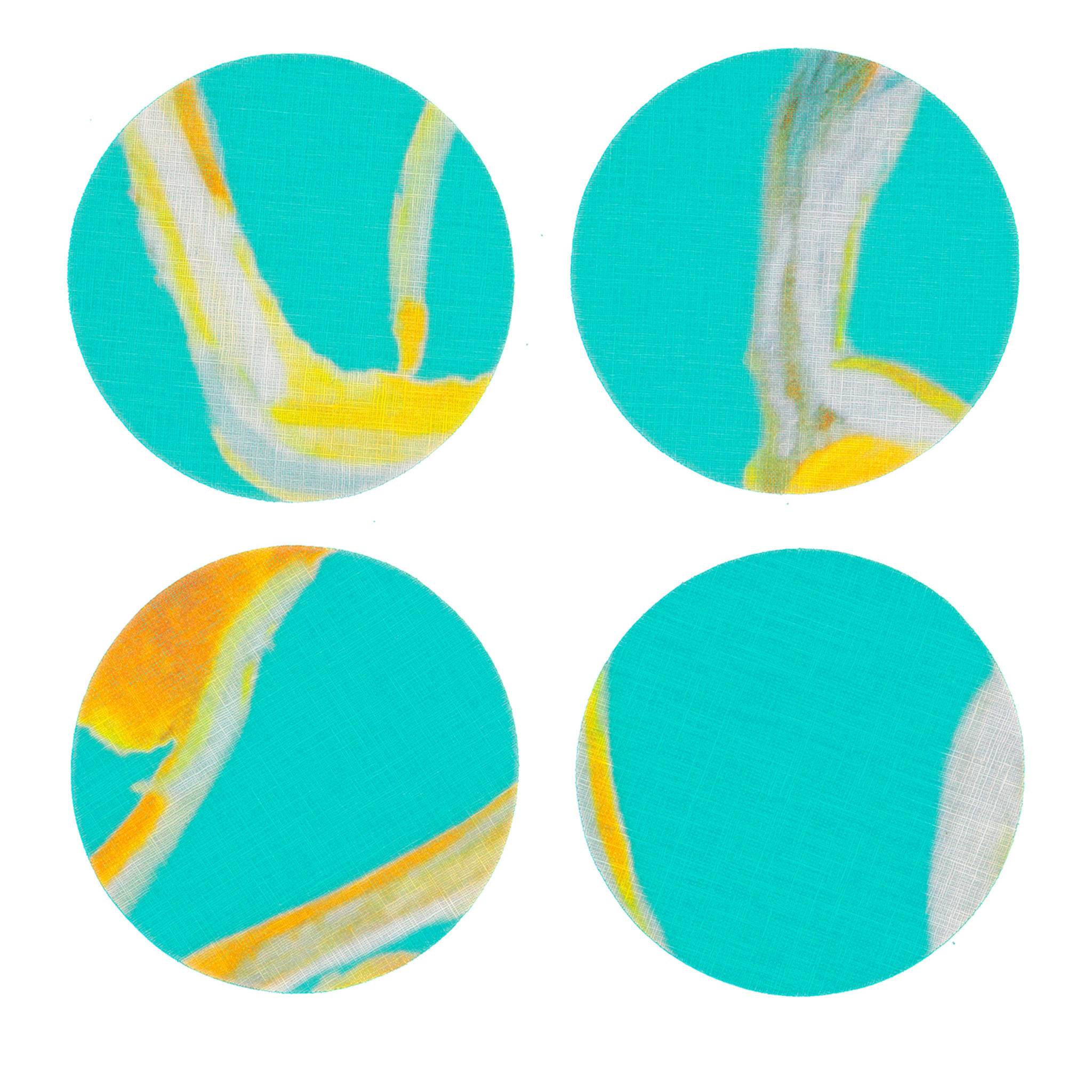 Set of 8 Light Flux Coated Coasters in Light Blue - Main view