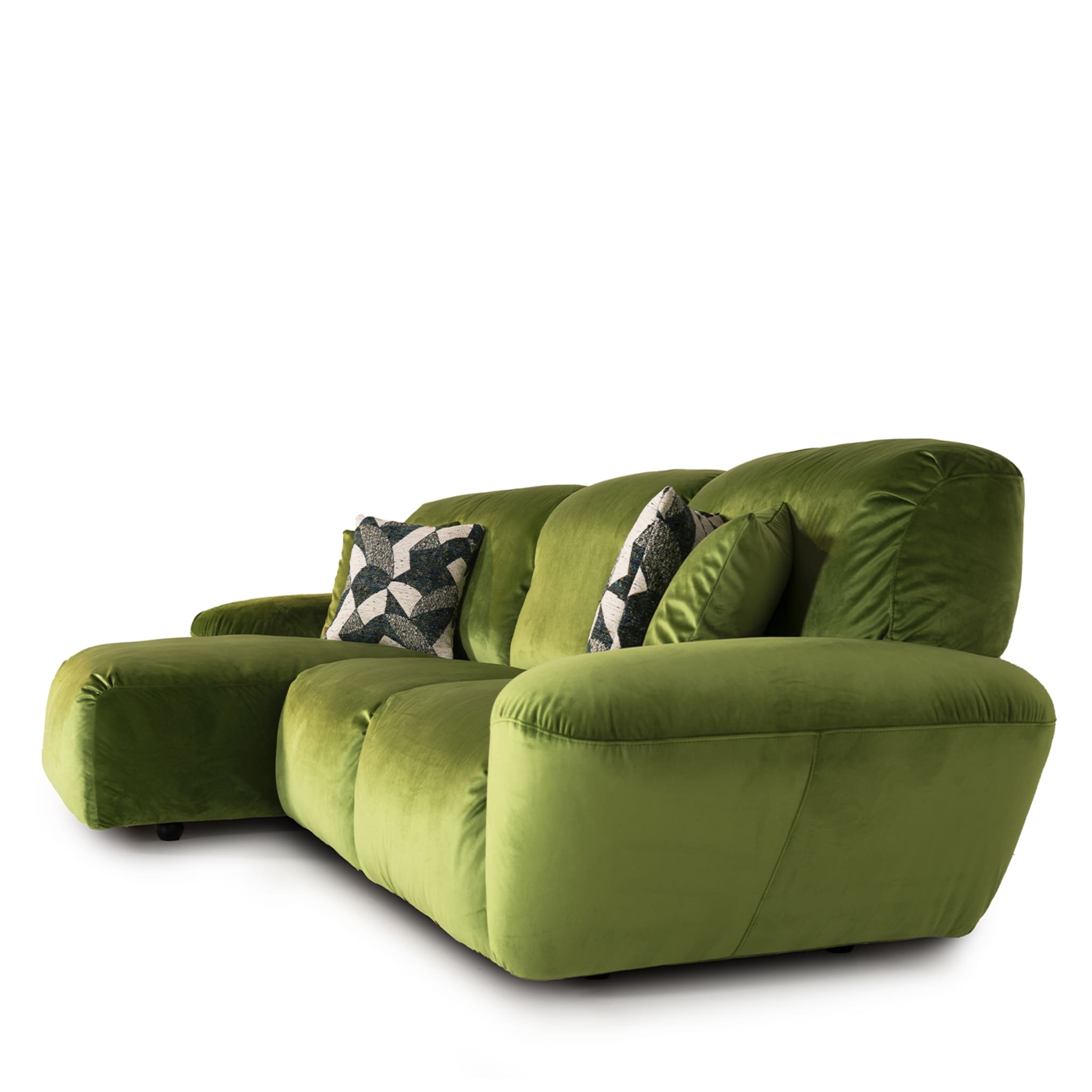Beluga Green Velvet 3-Seater Sofa by Marco & Giulio Mantellasi - Alternative view 3