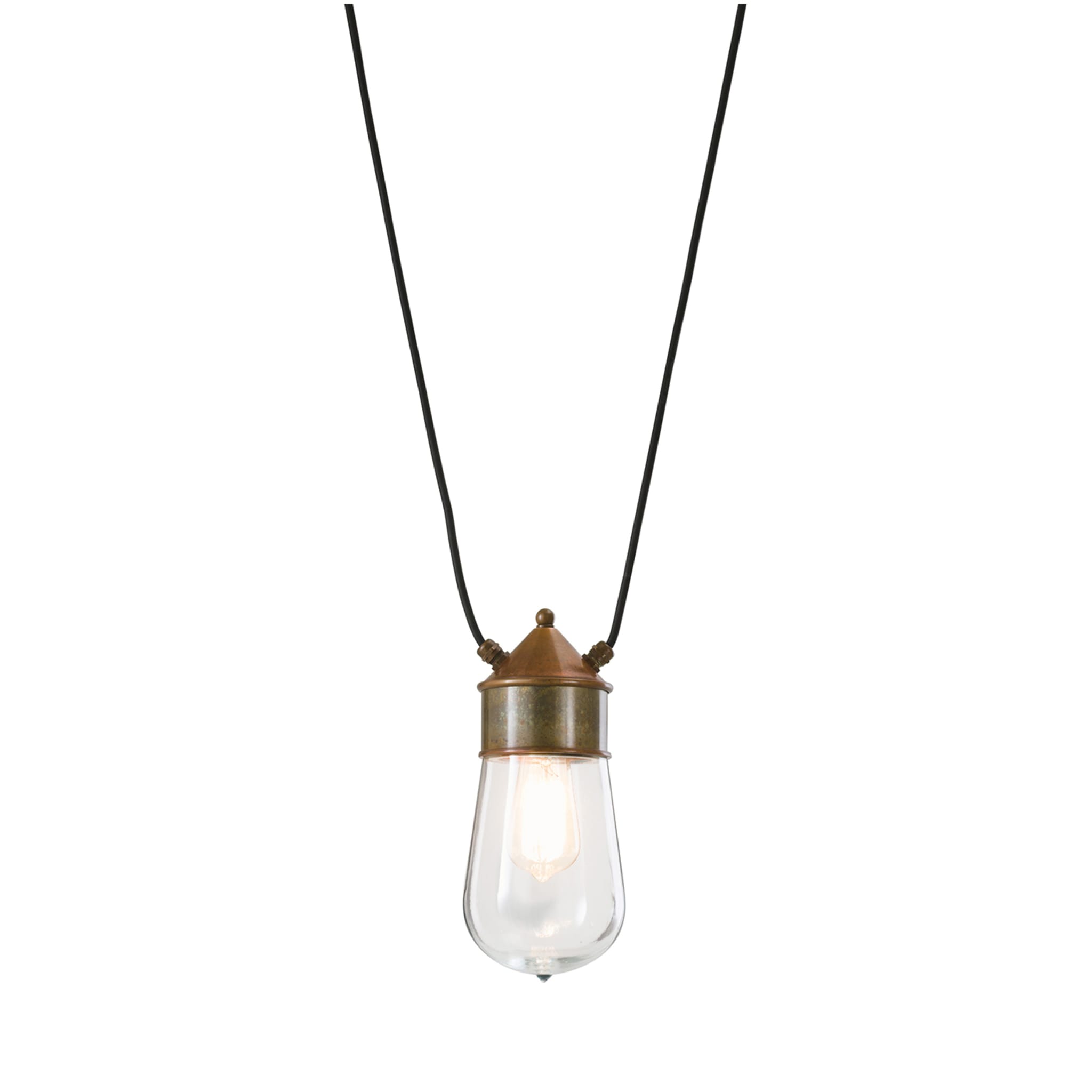Drop S Brass & Iron & Transparent Glass Pendant Lamp #2 - Main view