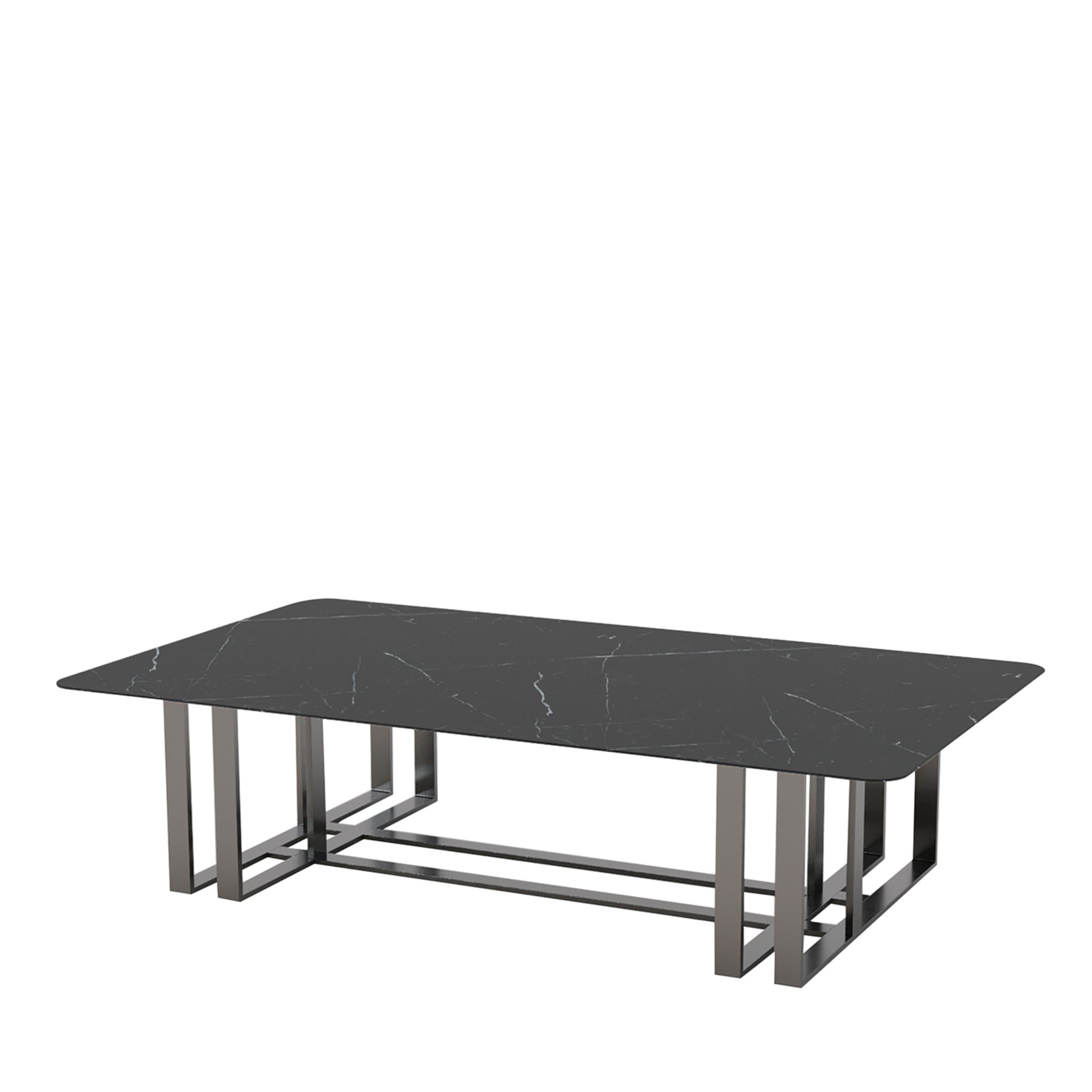 Table basse rectangulaire Dakota en marbre noir - Vue principale