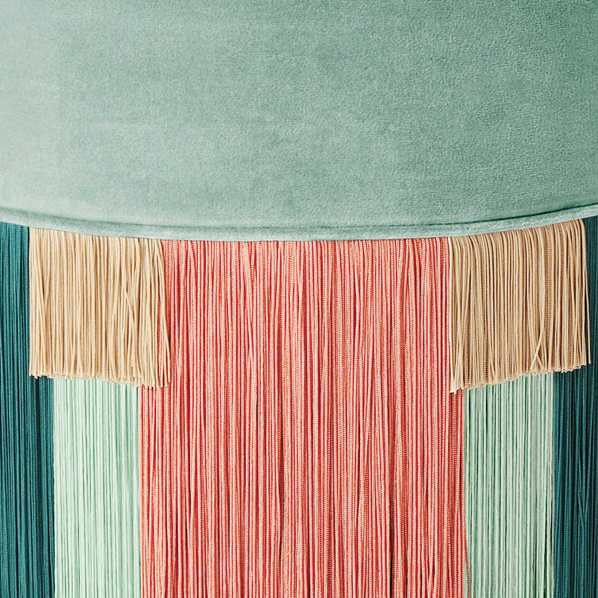 Geometrischer Krawatten-Pouf in Mint und Rosa von Couture - Alternative Ansicht 1