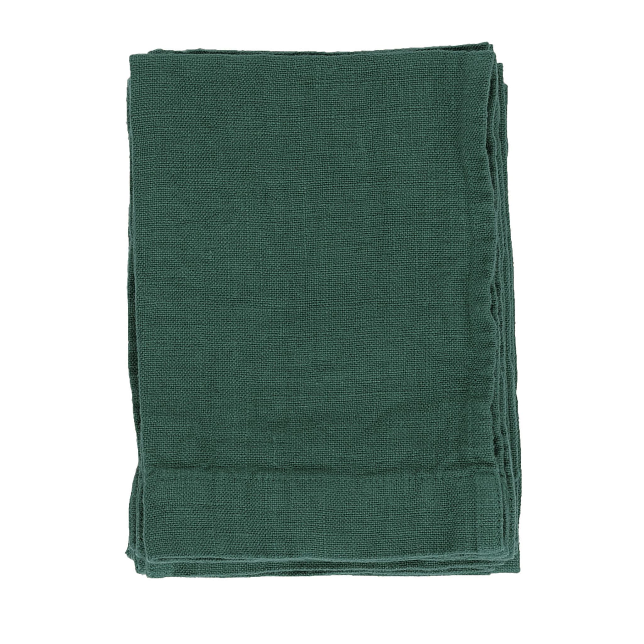 Set of 4 Teal Linen Hand Towels  - Main view