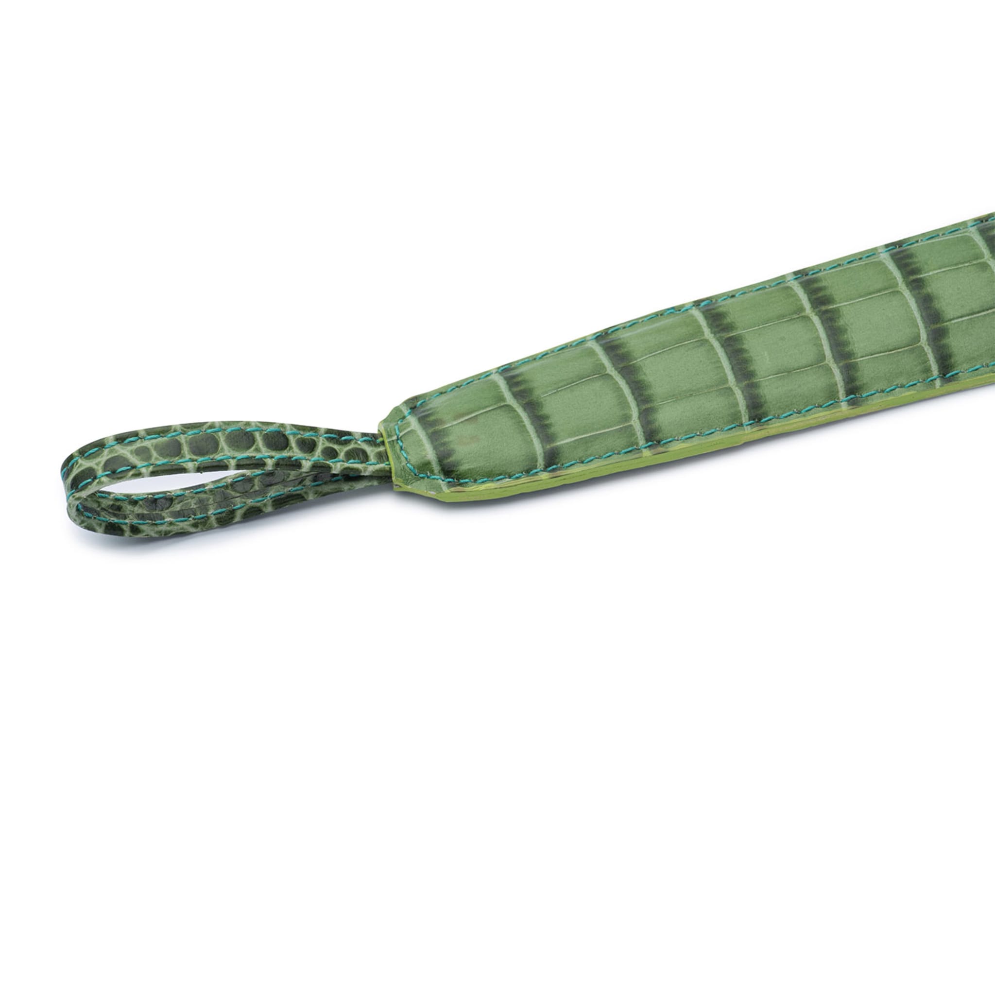 Emerald-Green Mock-Croc Leather Shoe Horn - Alternative view 2