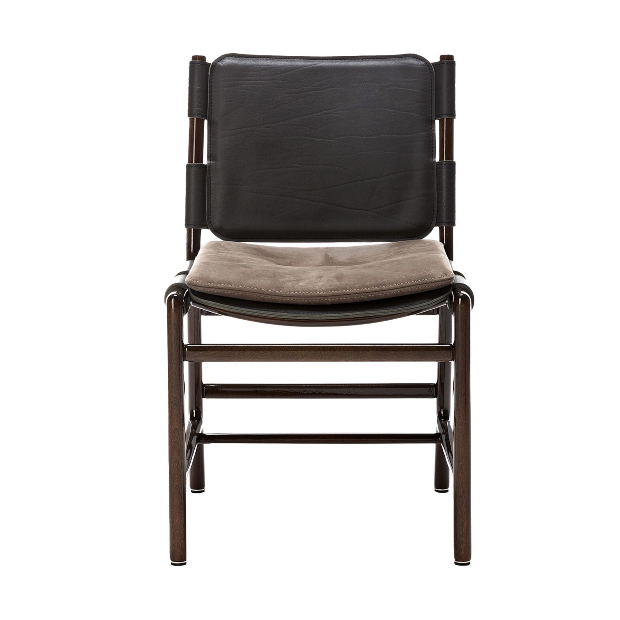 Chaise Levante en cuir foncé de Massimo Castagna - Vue principale