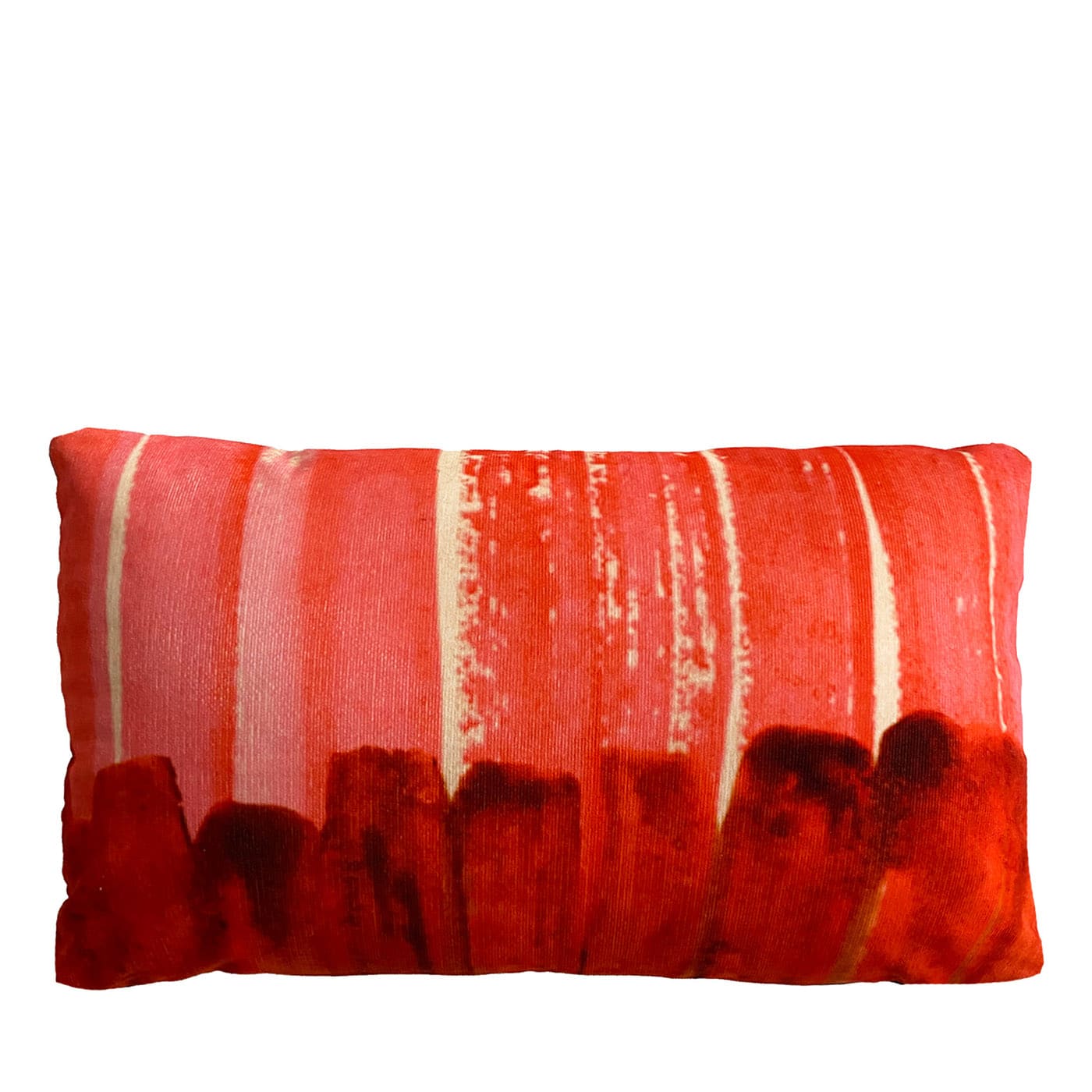 Acquerello Rectangular Red & Smoke Gray Cushion Colomba Leddi - Artemest