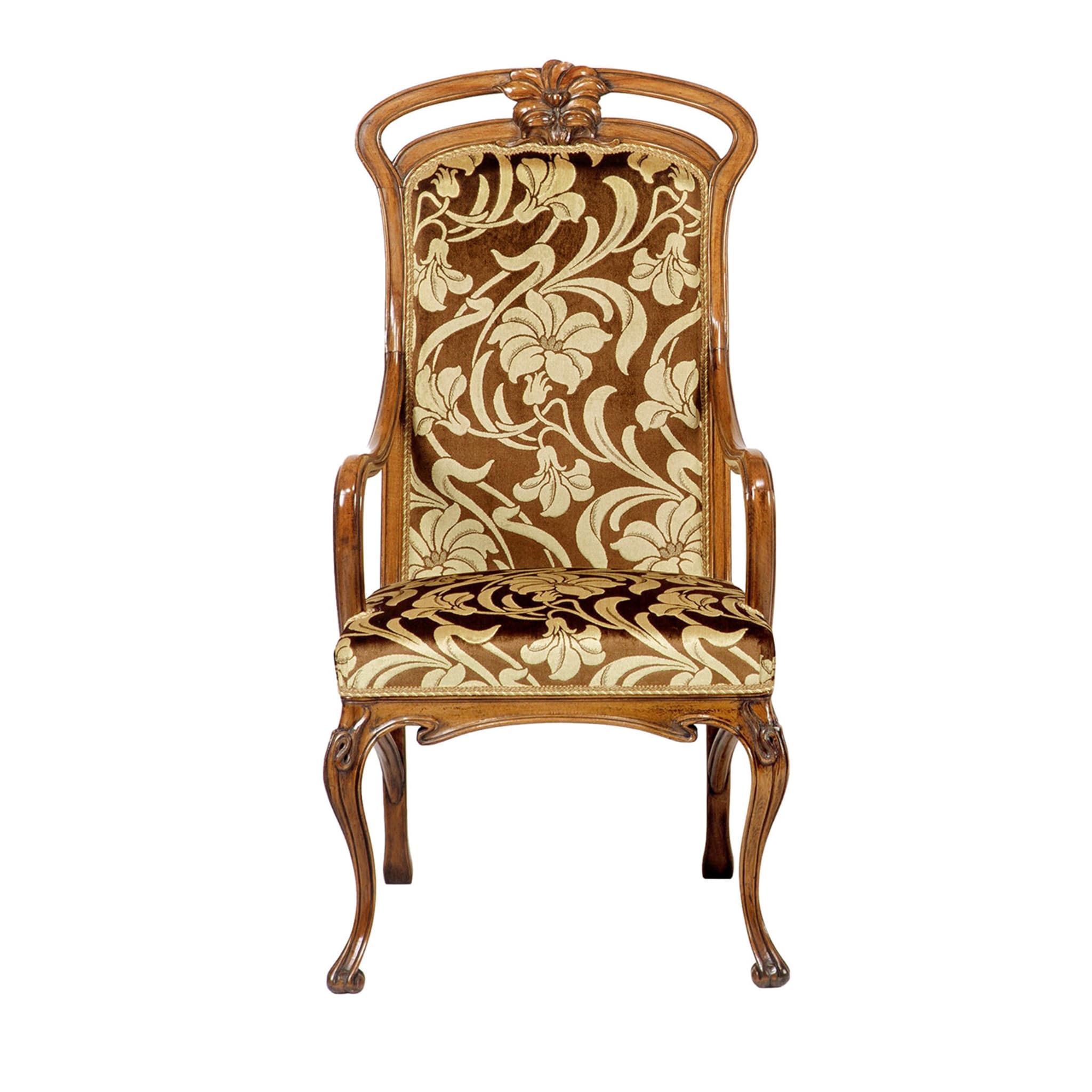 French Liberty Floral Velvet Armchair - Main view