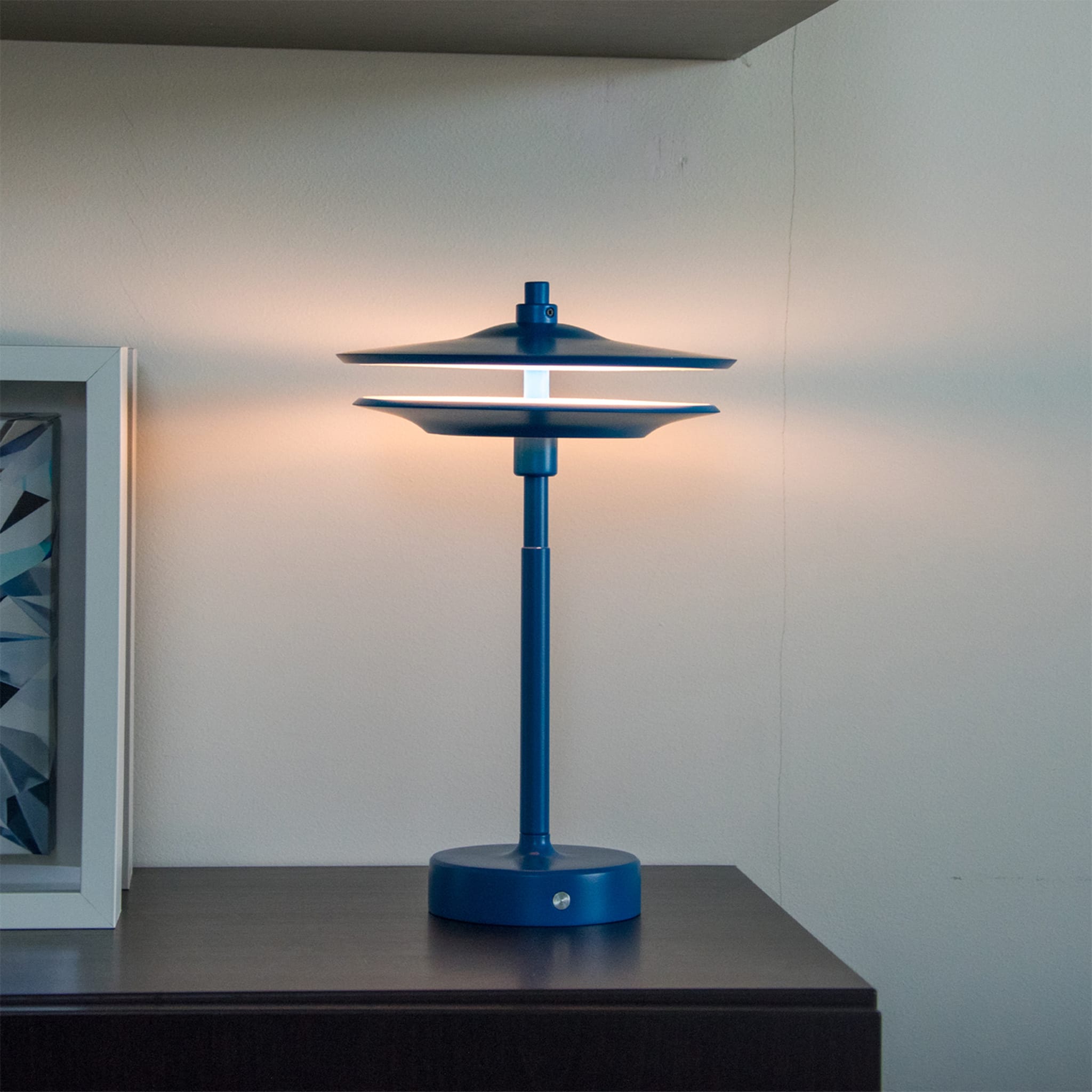 Drum Blue Rechargeable Table Lamp by Albore Design - Alternative view 1