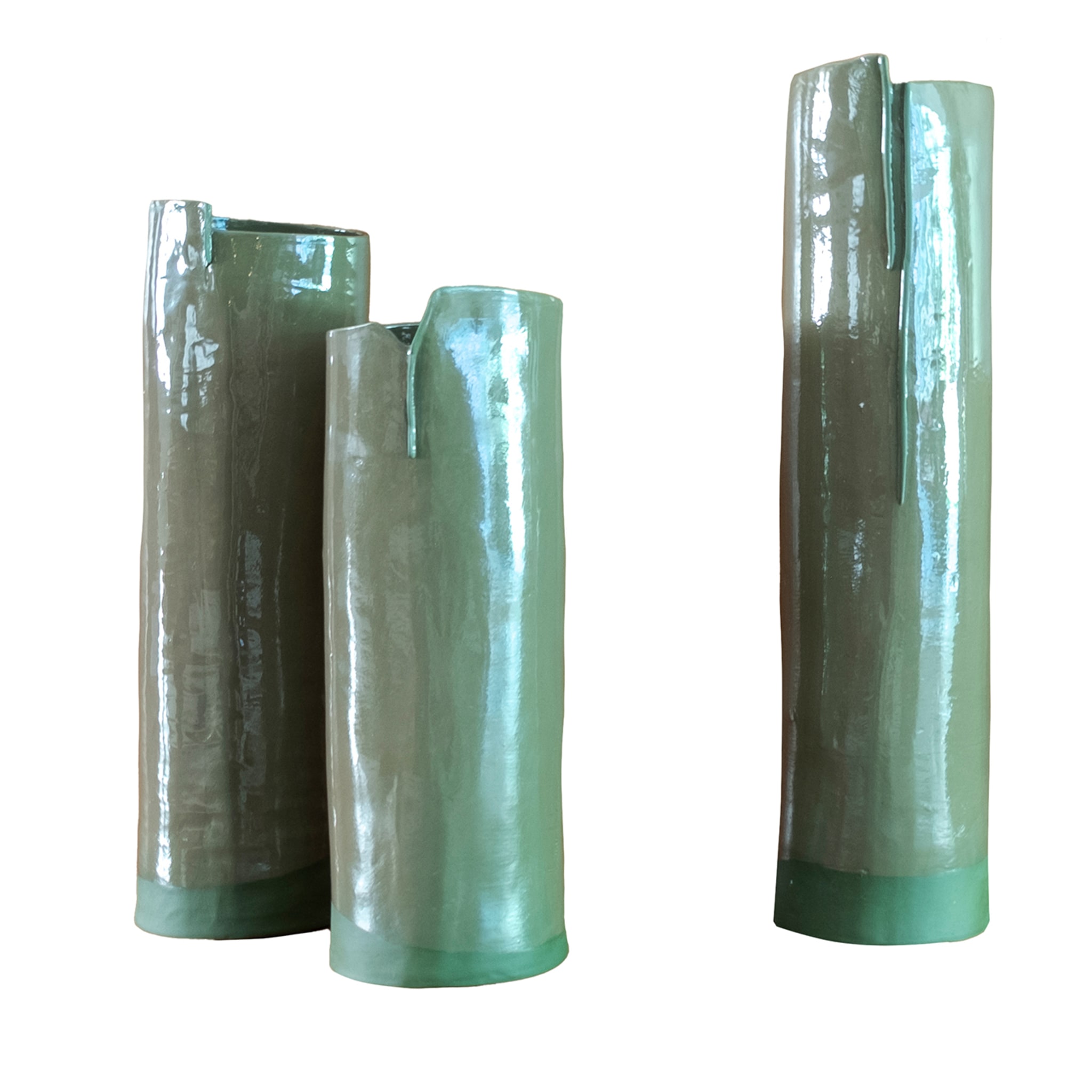 Gli Steli Set of 3 Green Vases - Main view