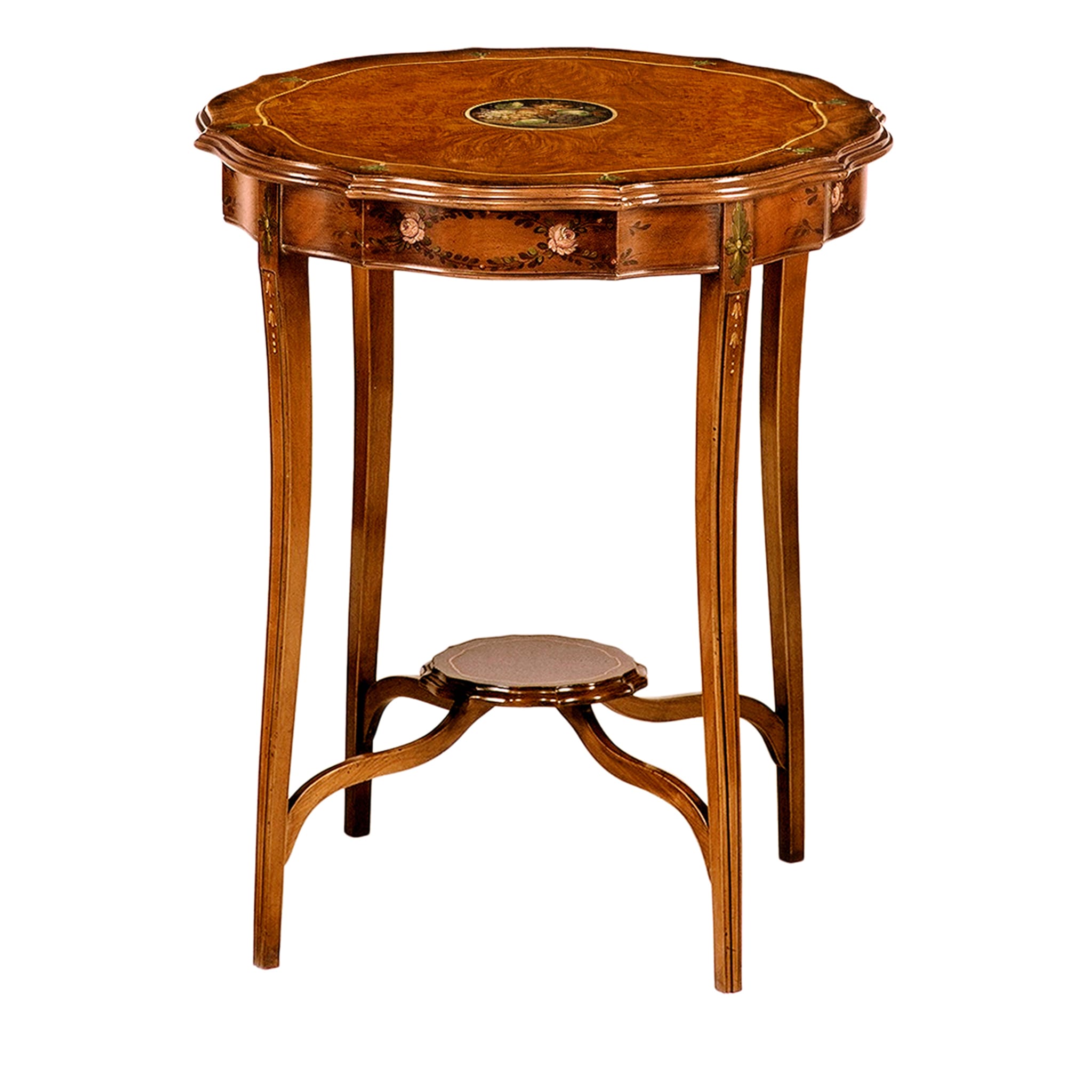 Chippendale-Style Hand-Painted Briar Side Table  - Main view
