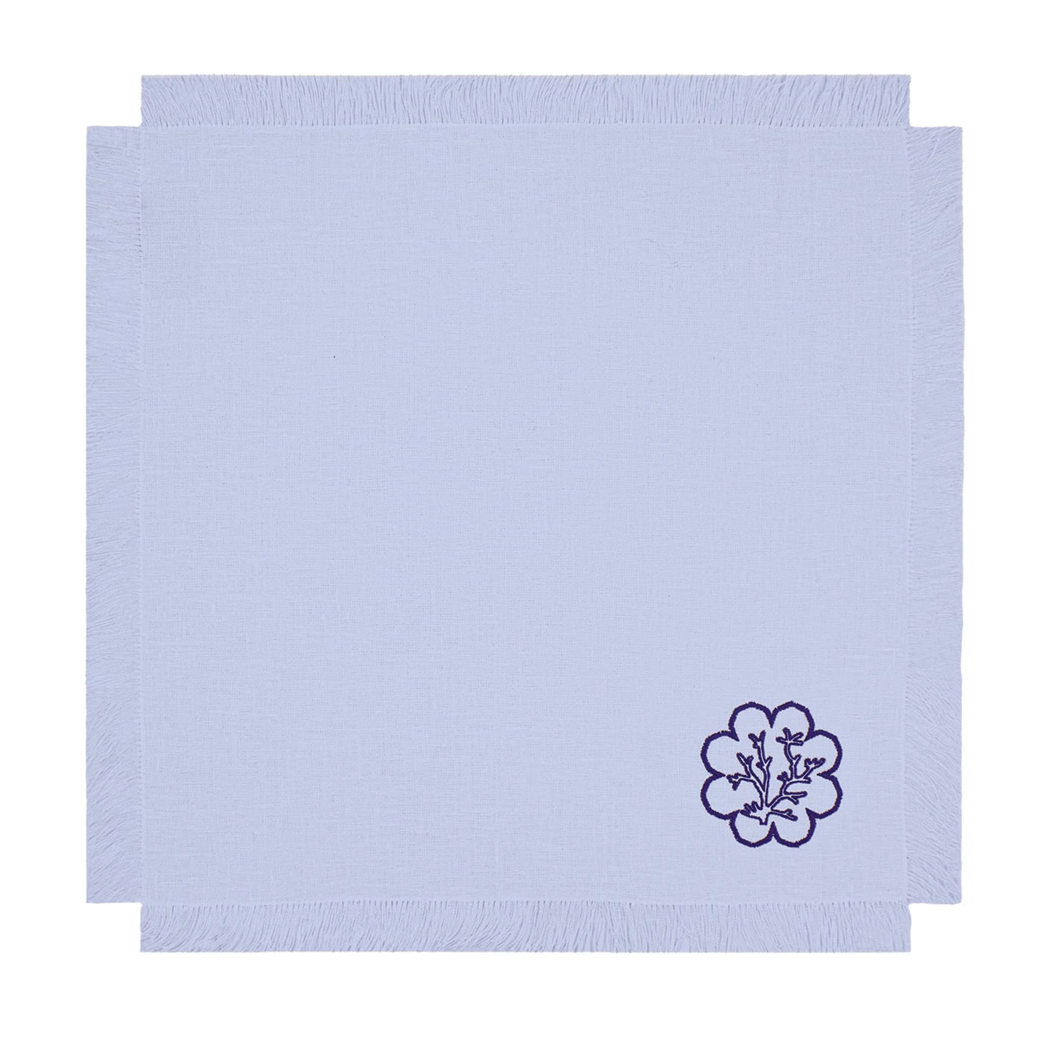 Corallo Blu Set of 6 Embroidered Azure Napkins - Main view