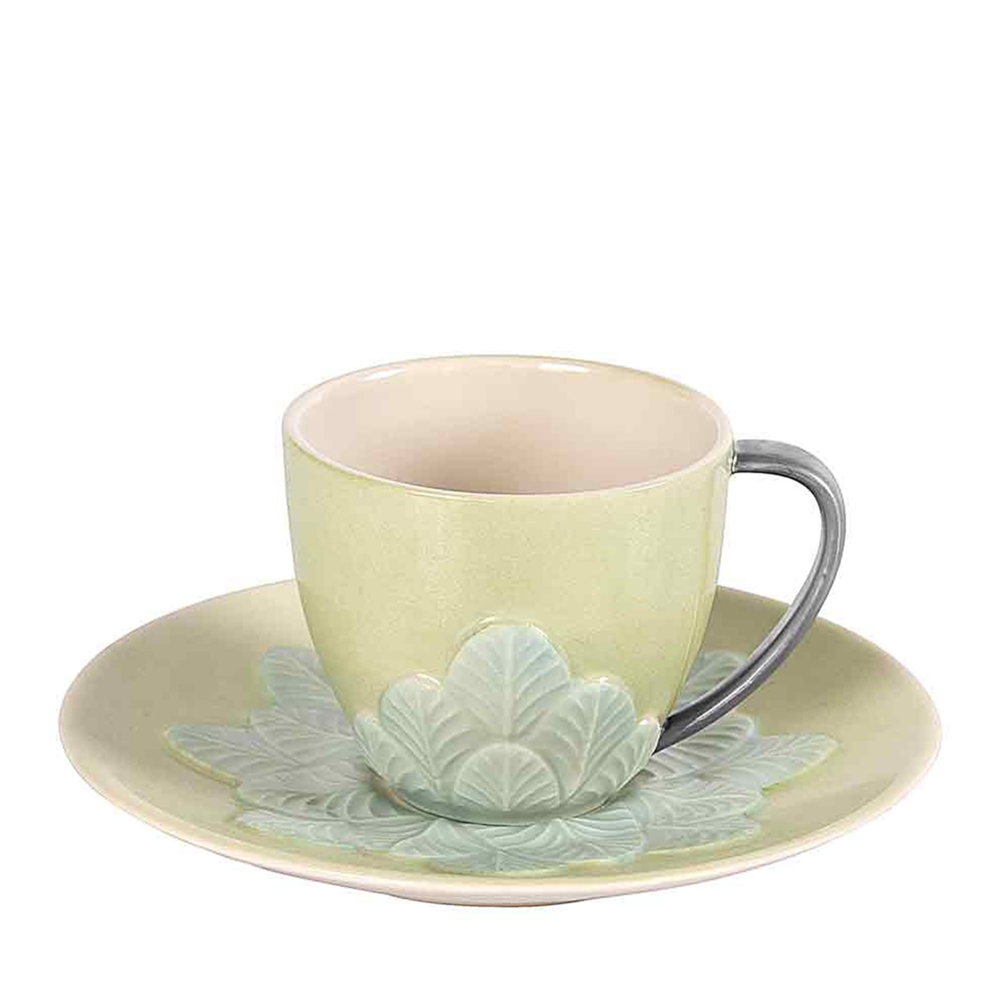  PEACOCK COFFEE CUP - GREEN AND SILVER - Main view