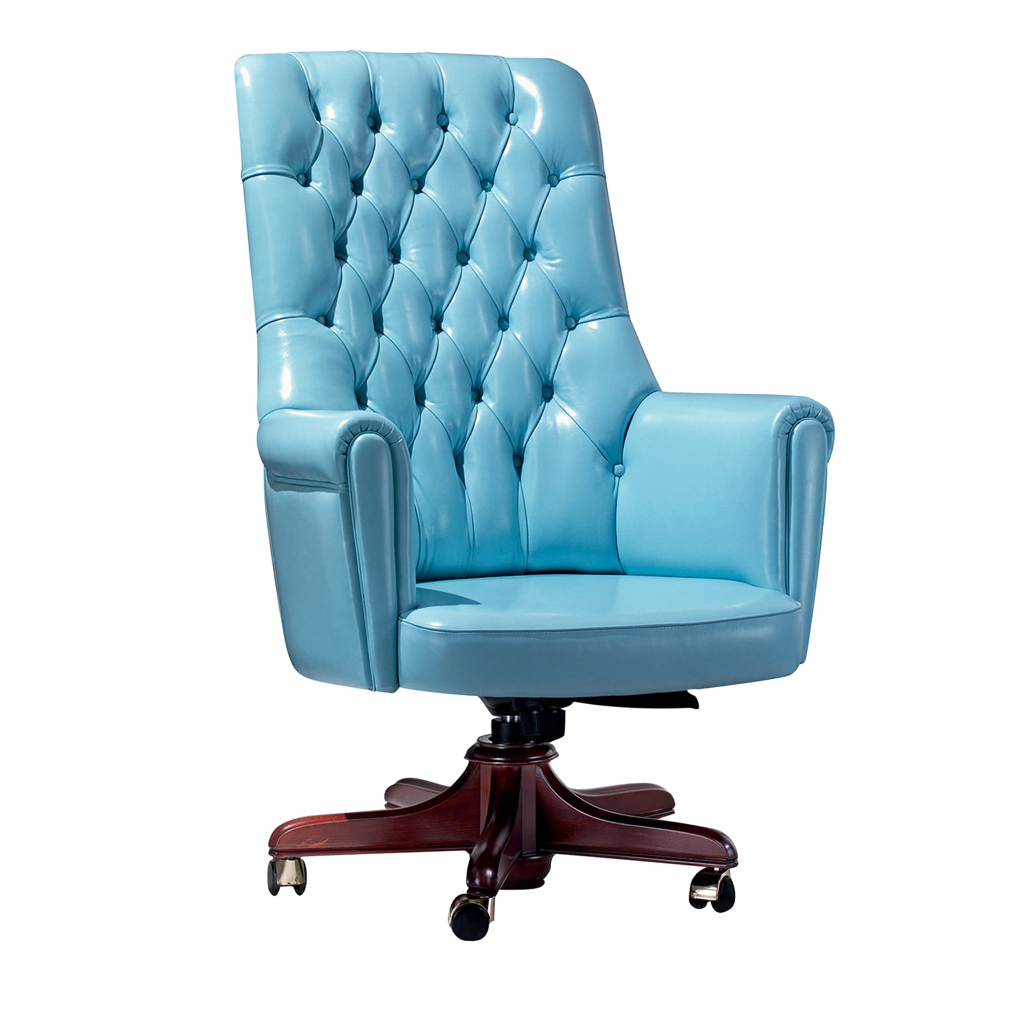 Light Blue Leather Armchair - Main view