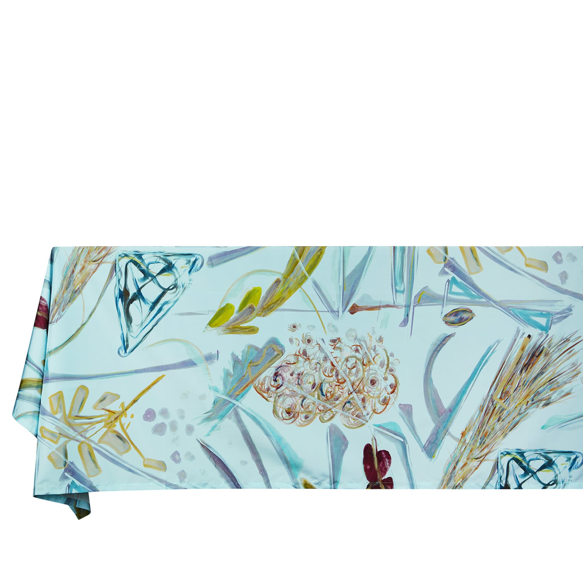 Panarea Patterned Polychrome Light Blue Tablecloth - Alternative view 1