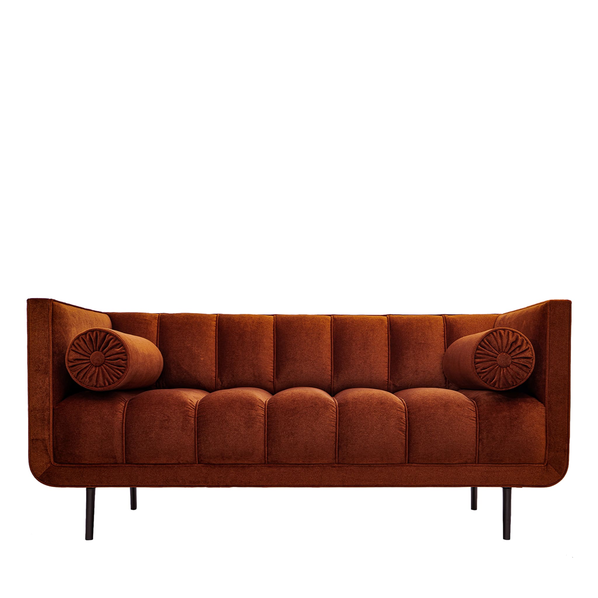 Rita 2-Seater Orange Velvet Sofa - Main view