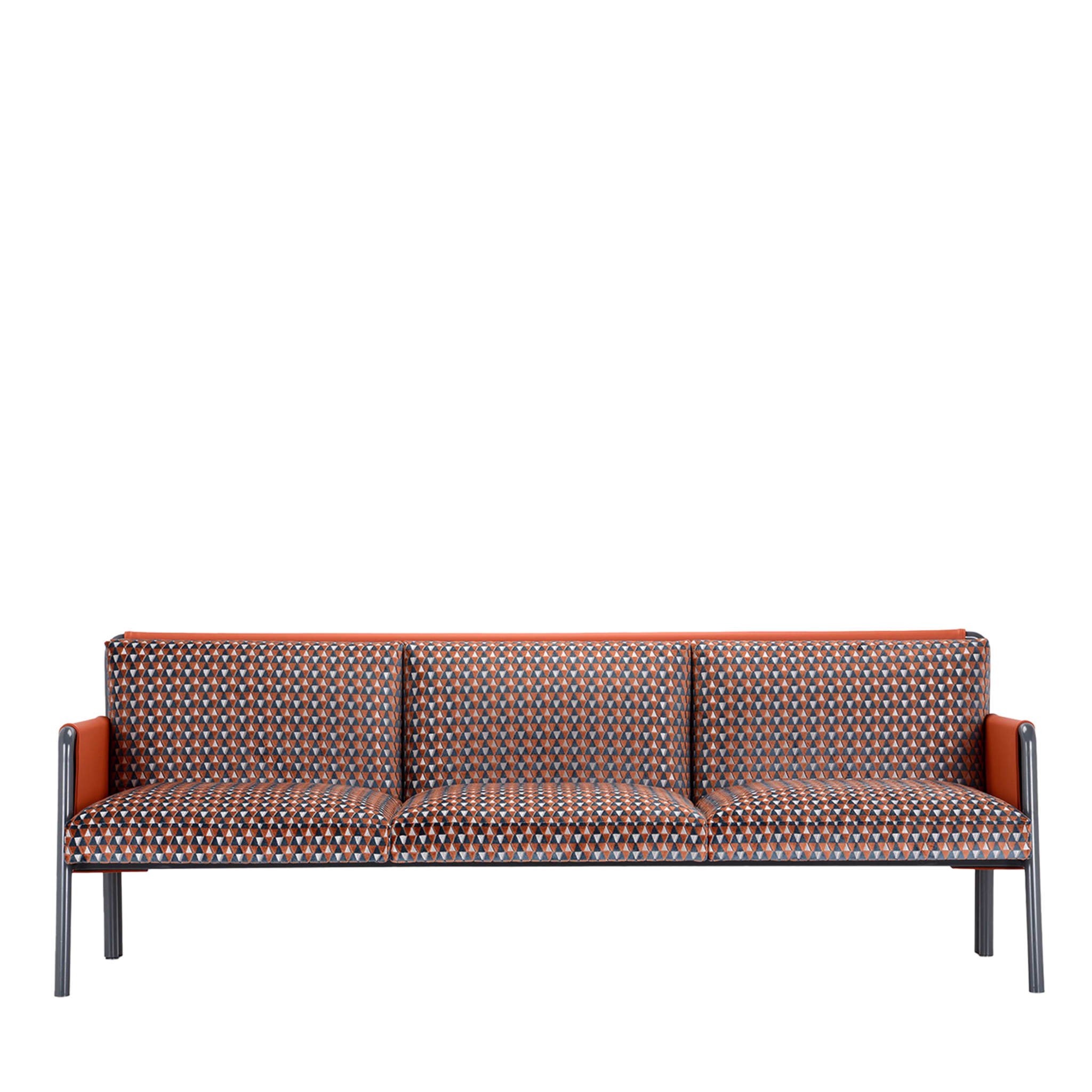 Swing 3-Seater Patterned Orange & Gray Sofa by Debonademeo - Main view