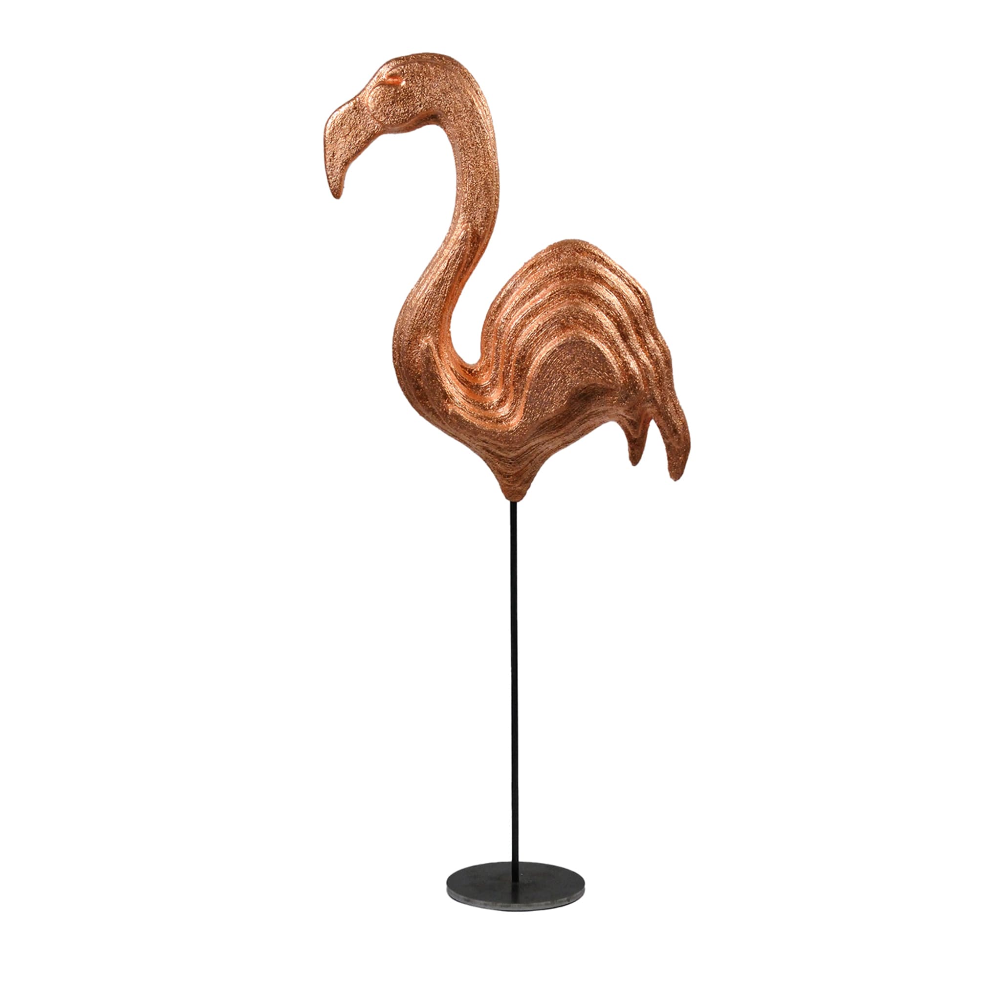 Pink Flamingo Coppery Sculpture - Main view