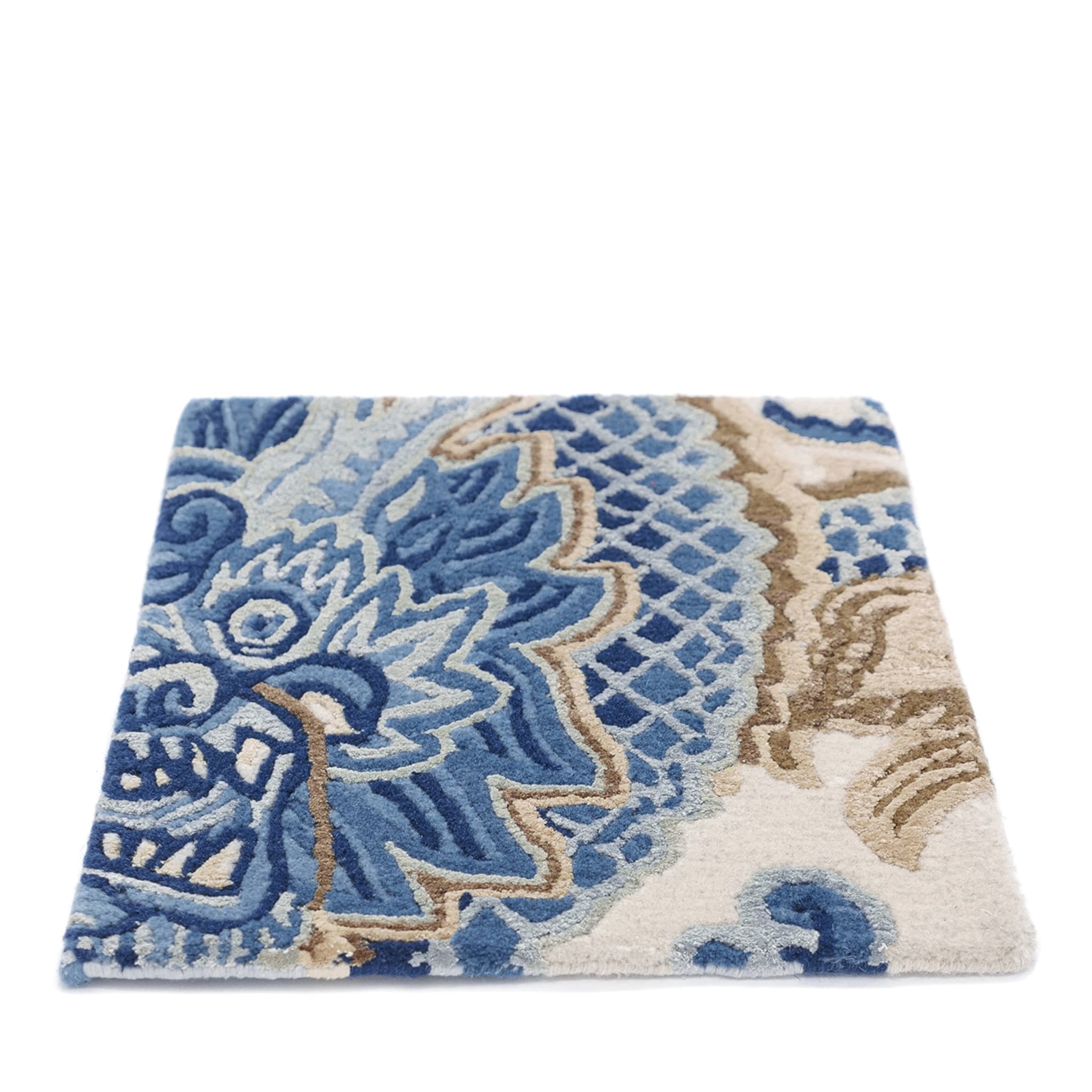 Chinoiserie Collection Temple Ceremony Chinese Blue Rug - Alternative view 3
