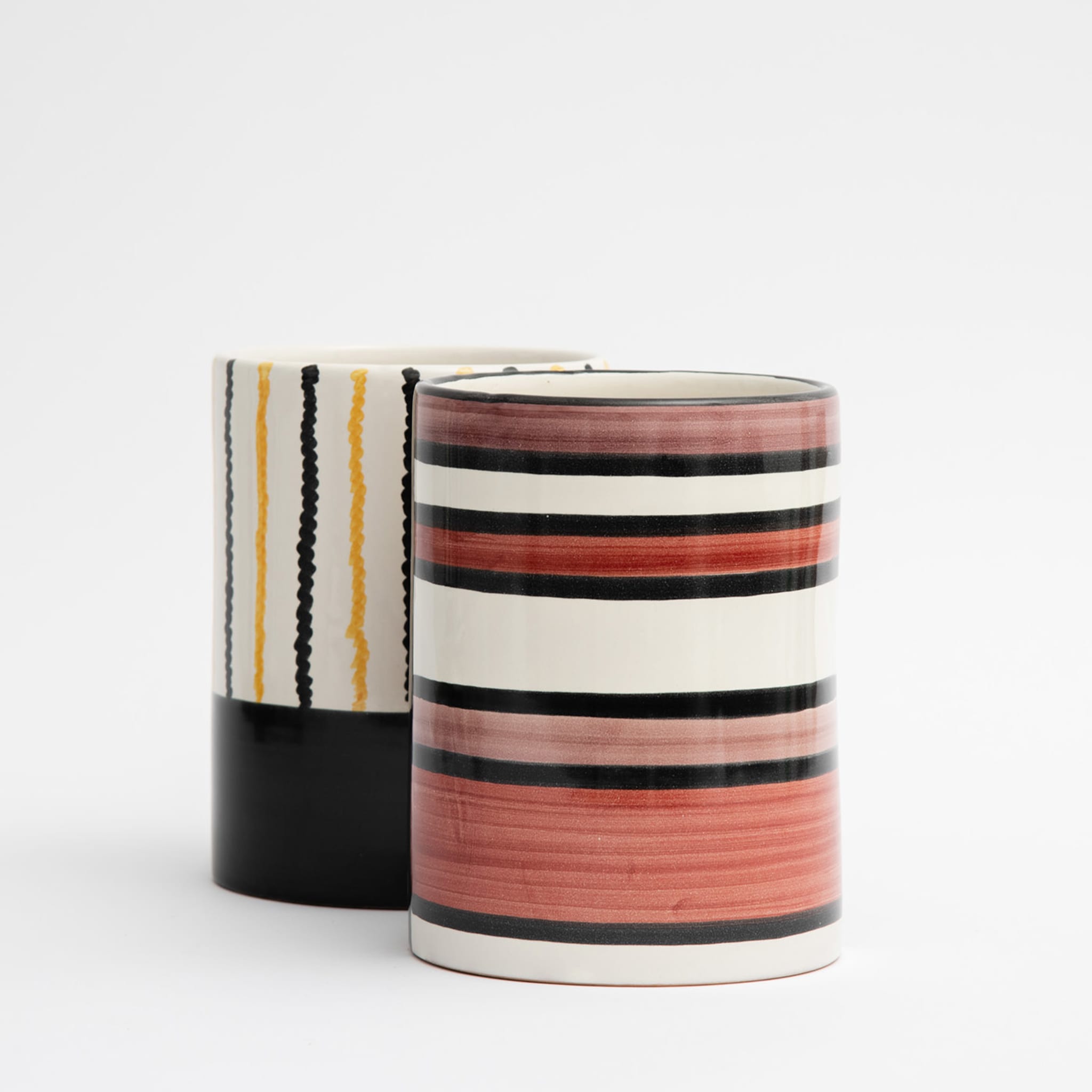 Nemesi Cylindrical Striped Rust Vase - Alternative view 2