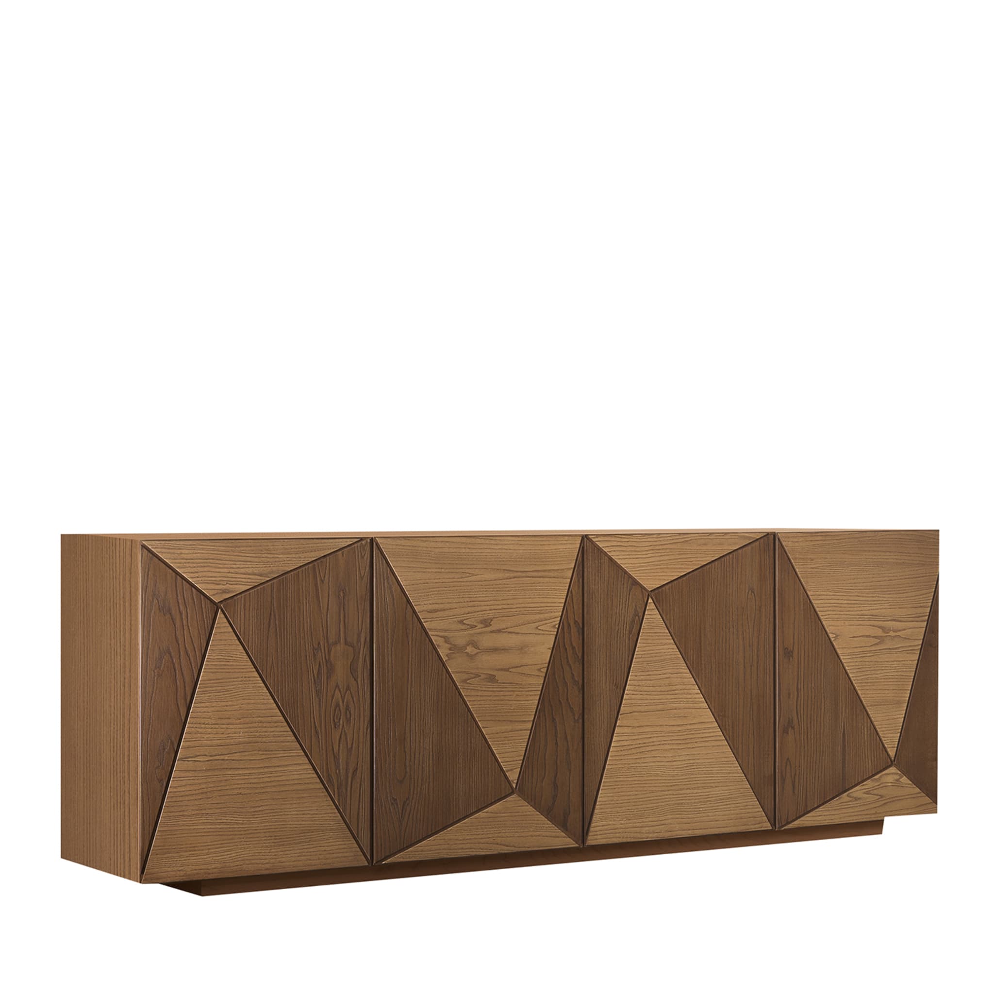 Geometric-Style 4-Door Dark/Light Brown Sideboard - Main view