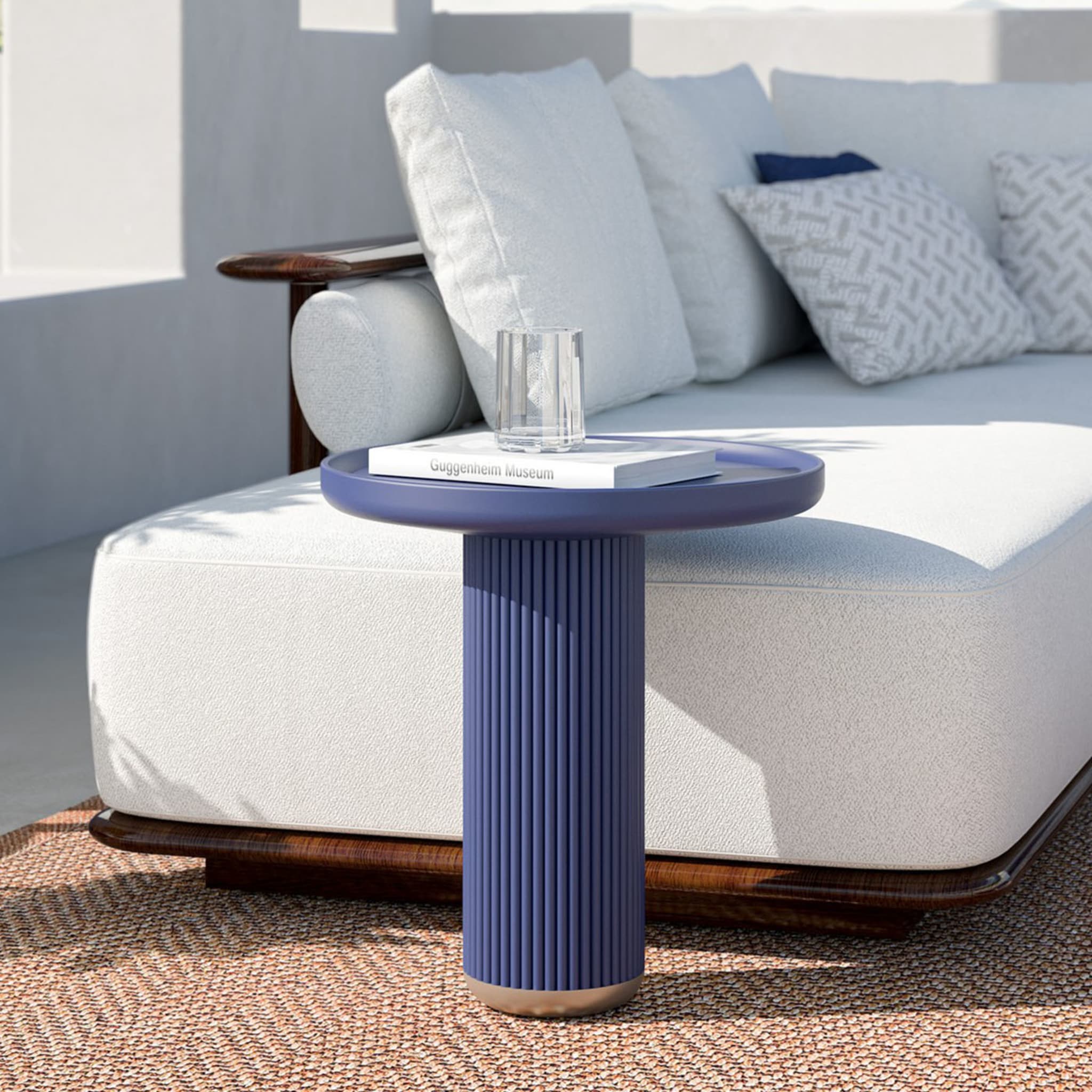 Round Blue Side Table - Alternative view 1