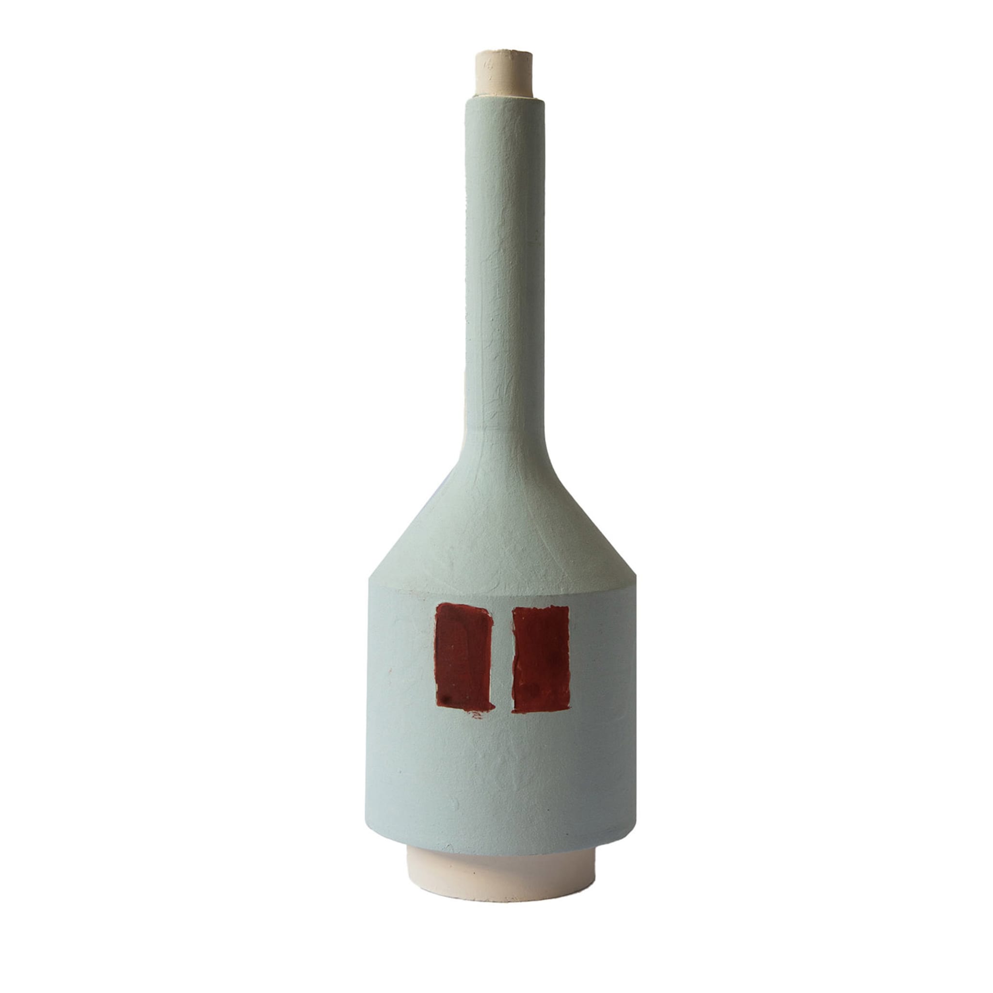 Vase à tige unique Intonaco Azure&amp;Red - Vue principale