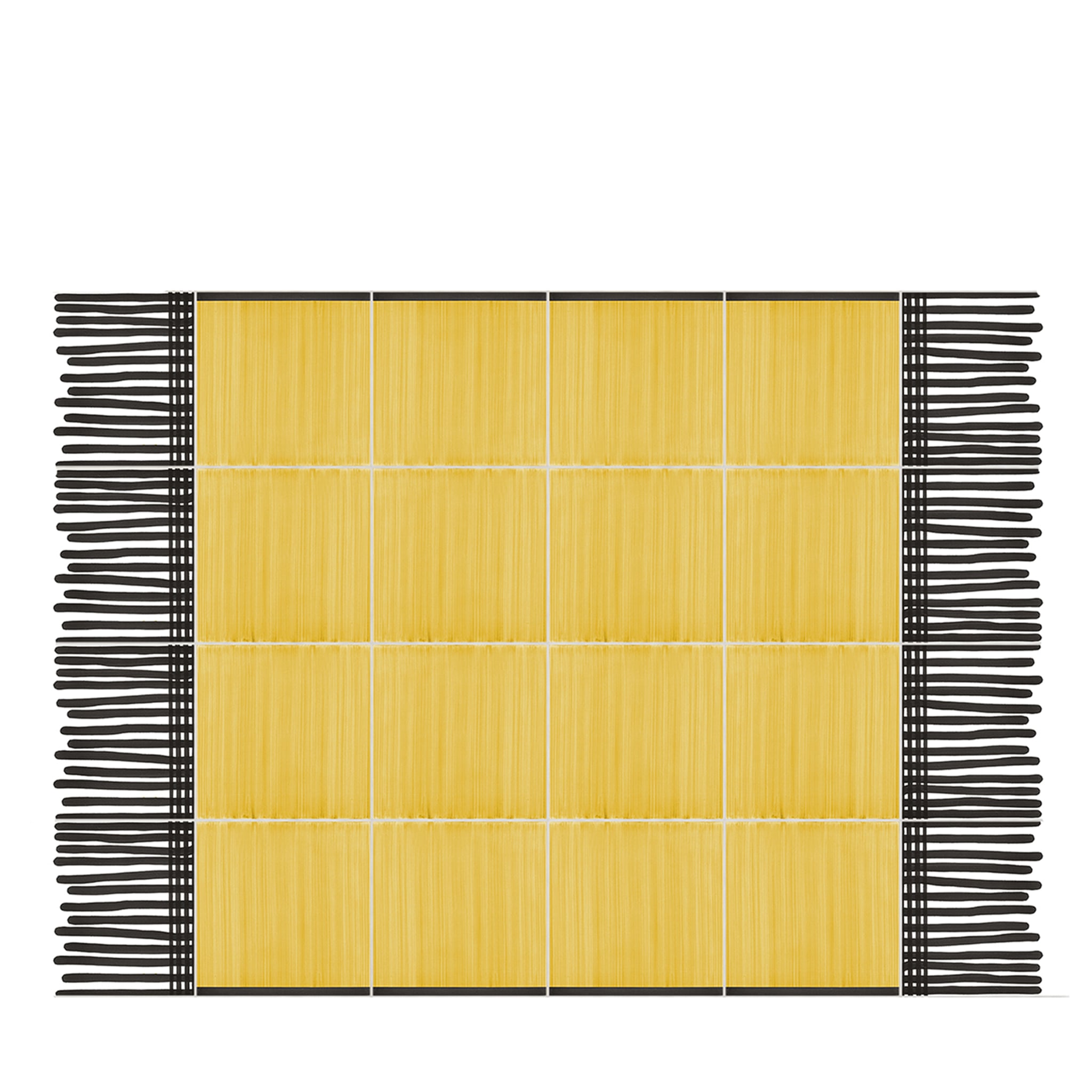Alfombra Composición Cerámica Amarillo Total de Giuliano Andrea dell'Uva 120 X 80 con borde negro - Vista principal