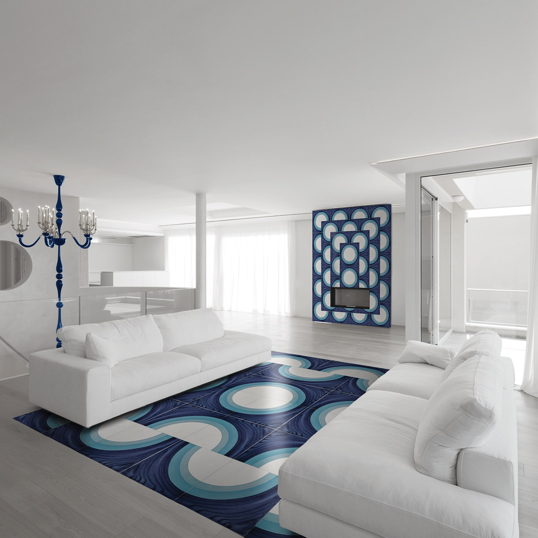 Baleno Square Blue & White Tile - Alternative view 2