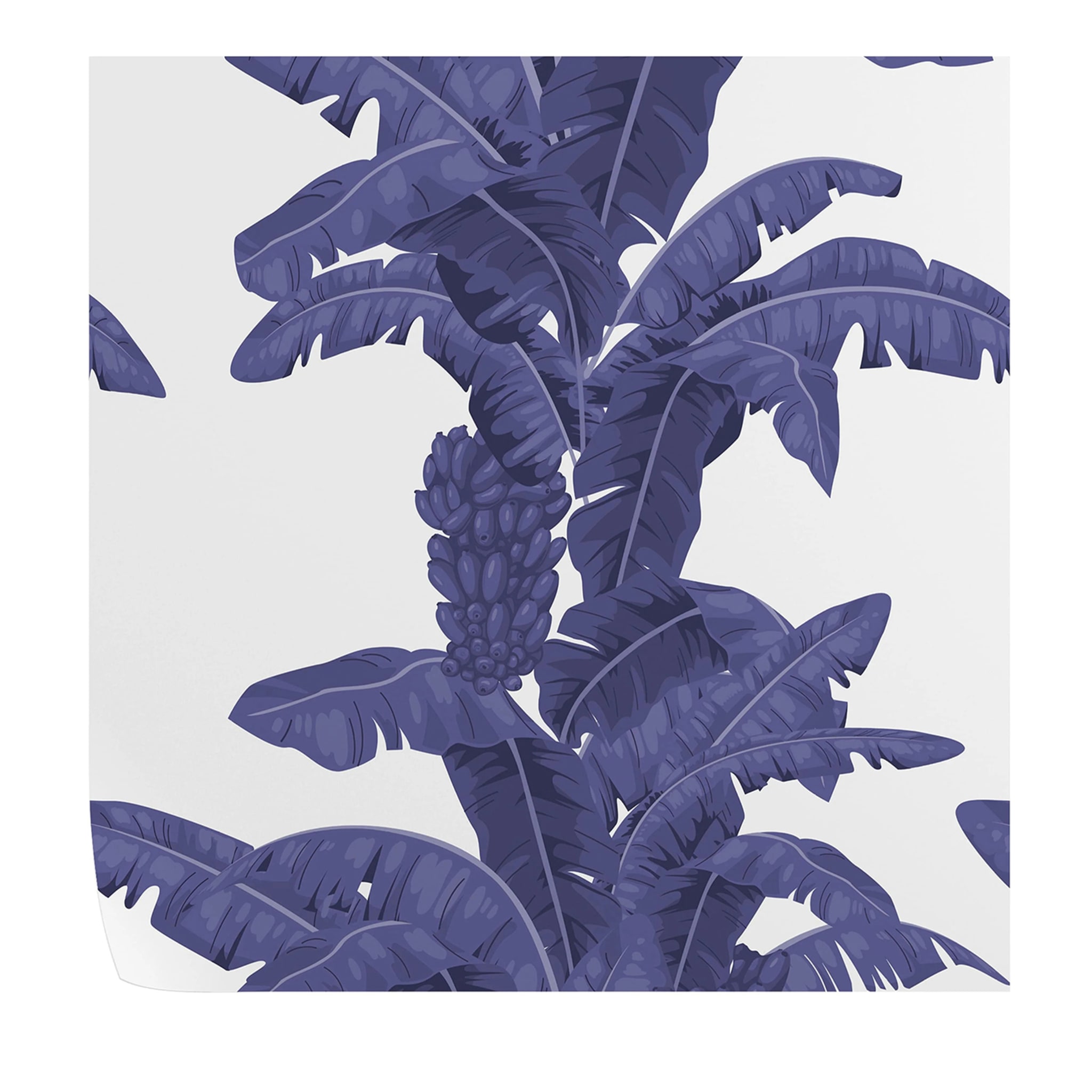 Carta da parati blu con foglie tropicali - Vista principale