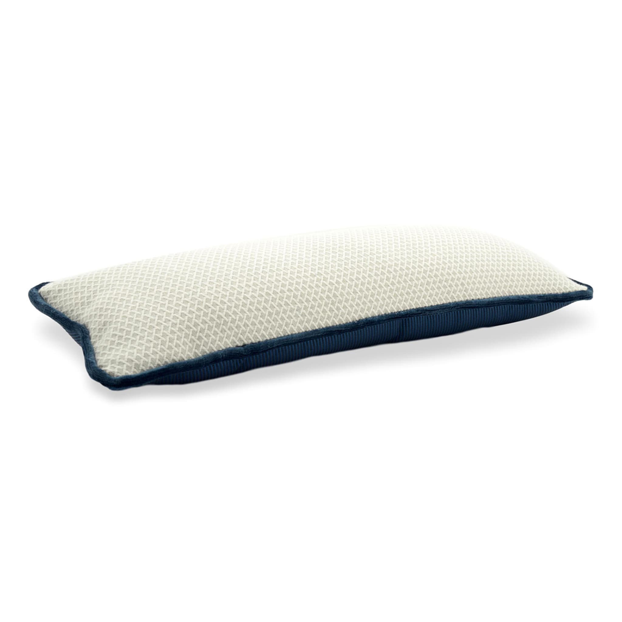 White Rectangluar Longue Cushion in false unit jacquard fabric - Alternative view 1