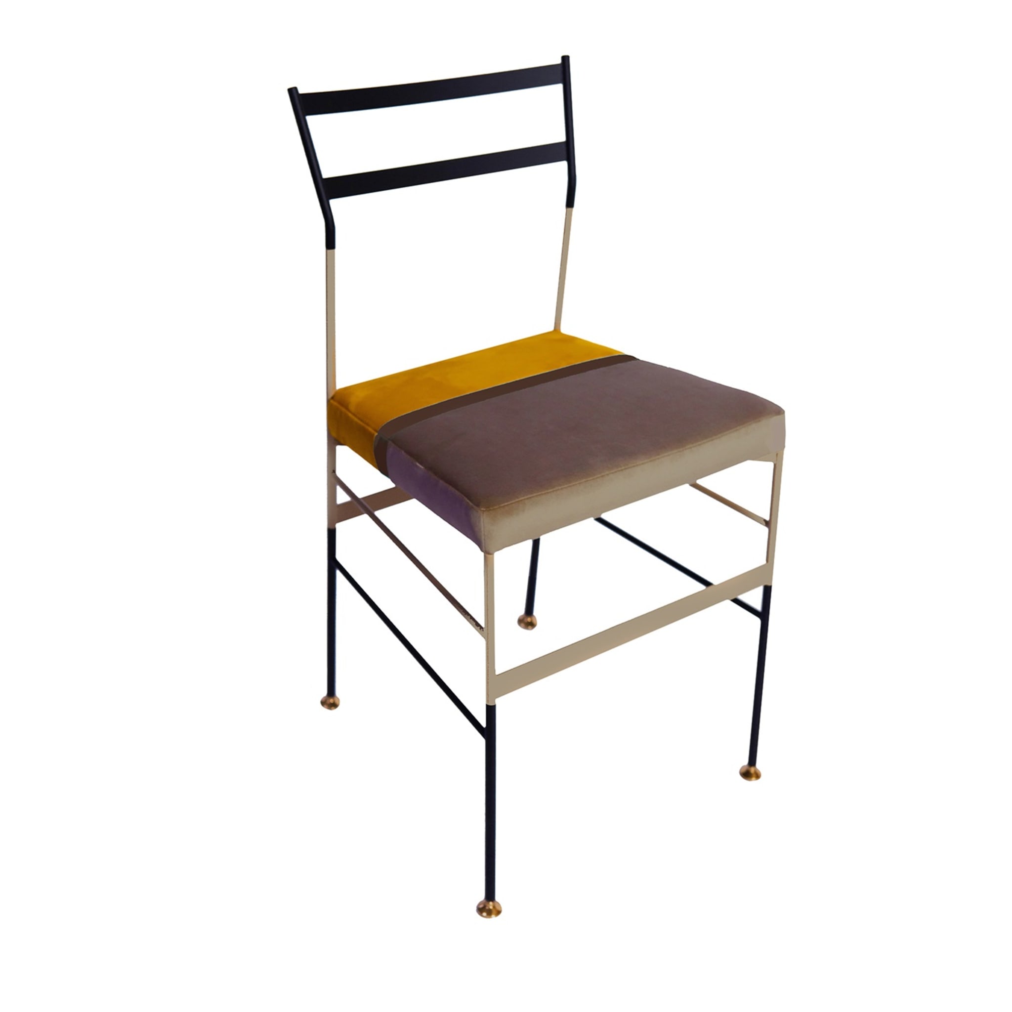 Set of 2 Pontina Curcuma Orange and Steel Chair - Main view
