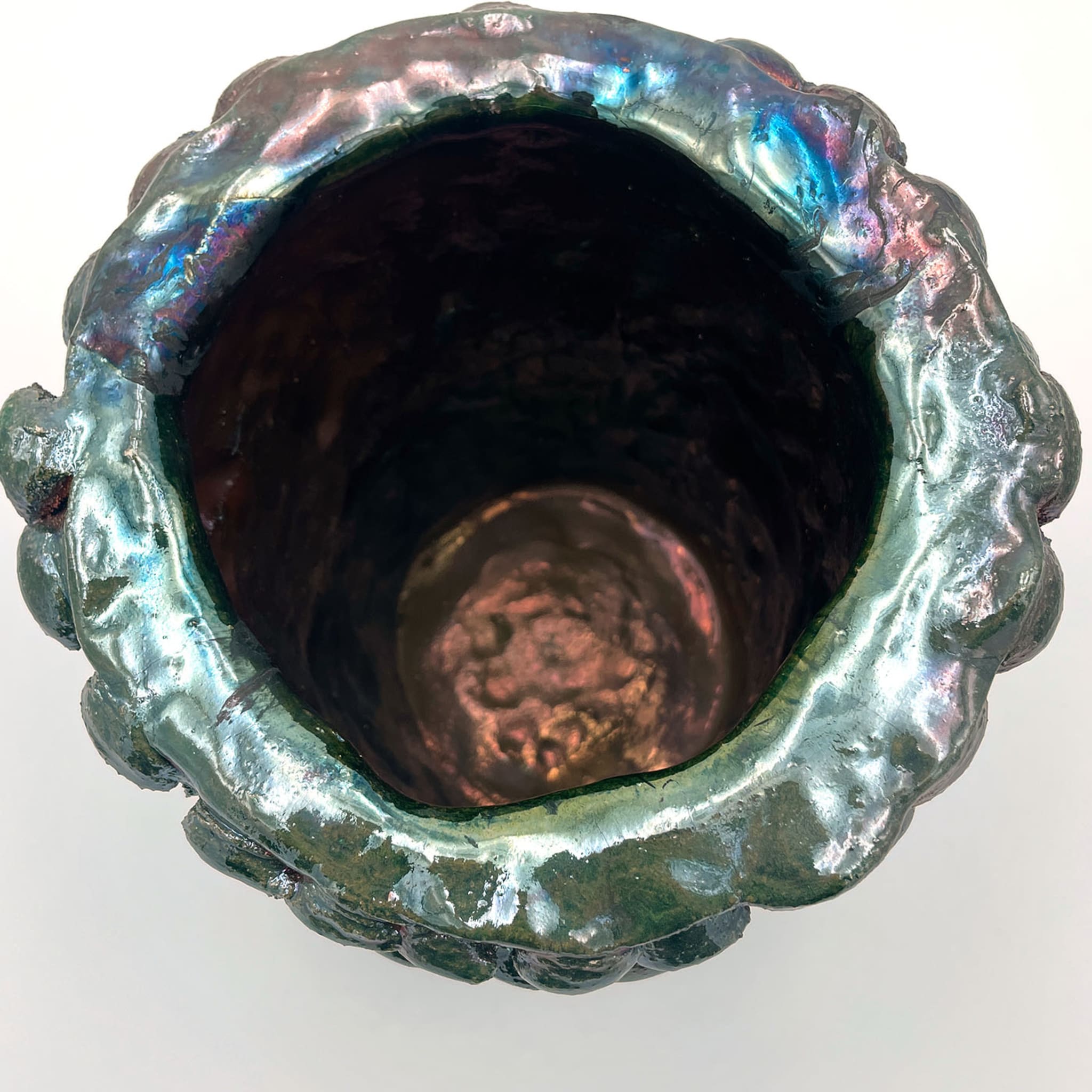 Onda Iridescent Metallic Raku Vase #5 - Alternative view 2
