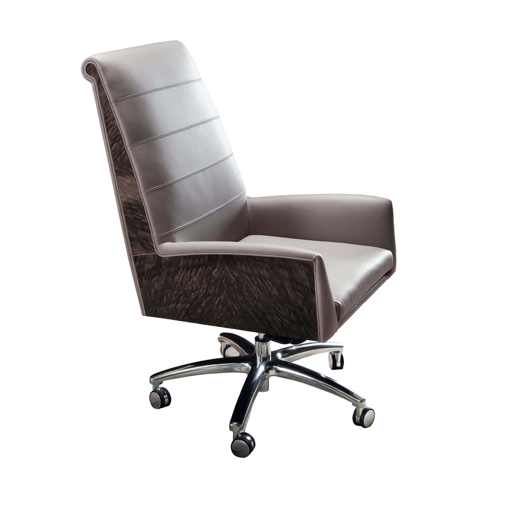 Presidential Gray Leather Office Chair - Main view