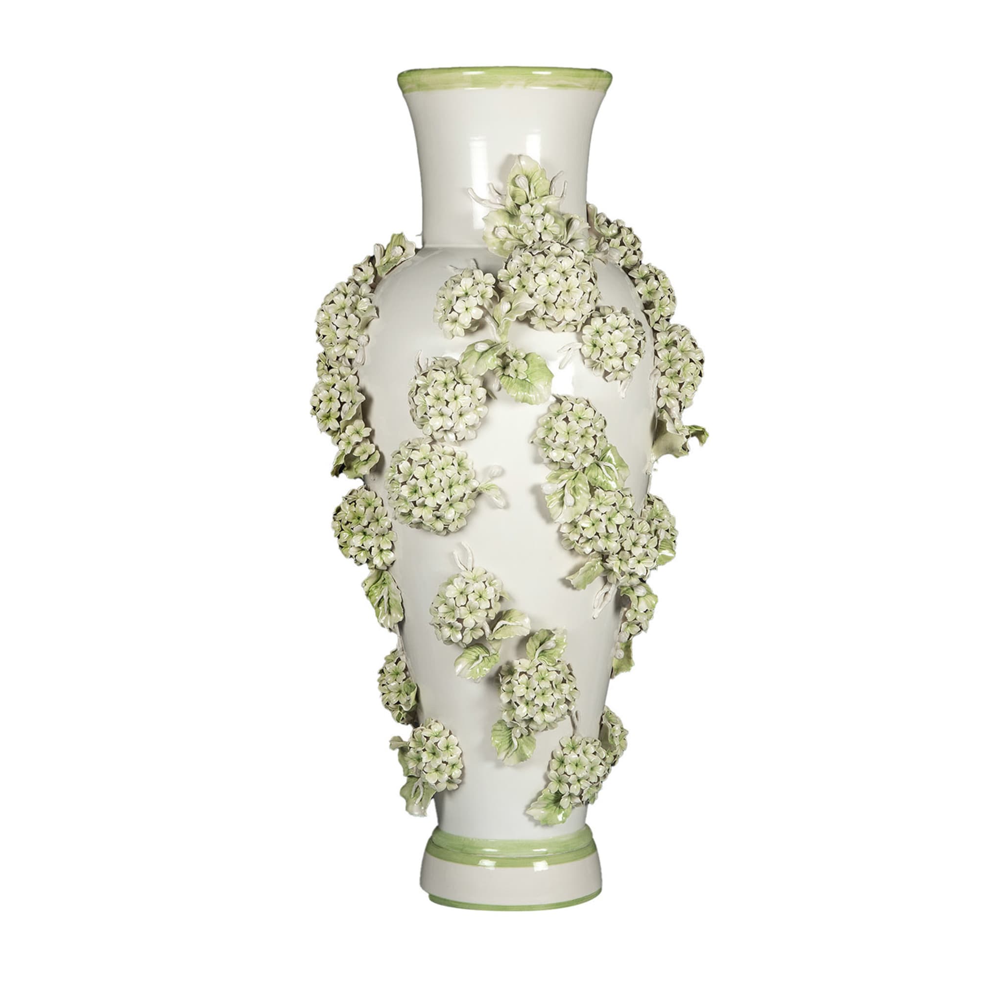Ortensie Tall White & Green Vase by Antonio Fullin - Main view