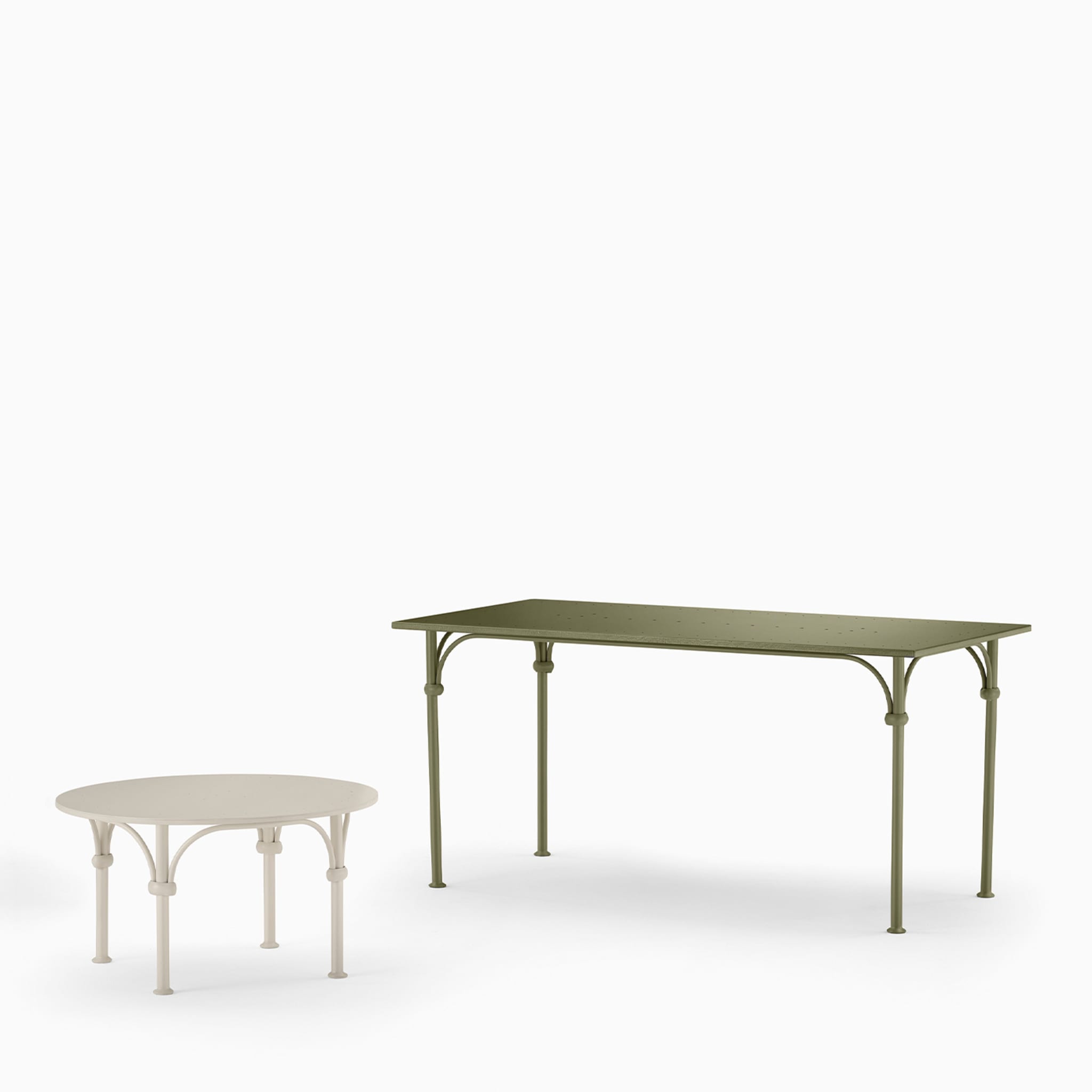 Tavolario Wrought Iron Sage-Green Rectangular Table - Alternative view 1