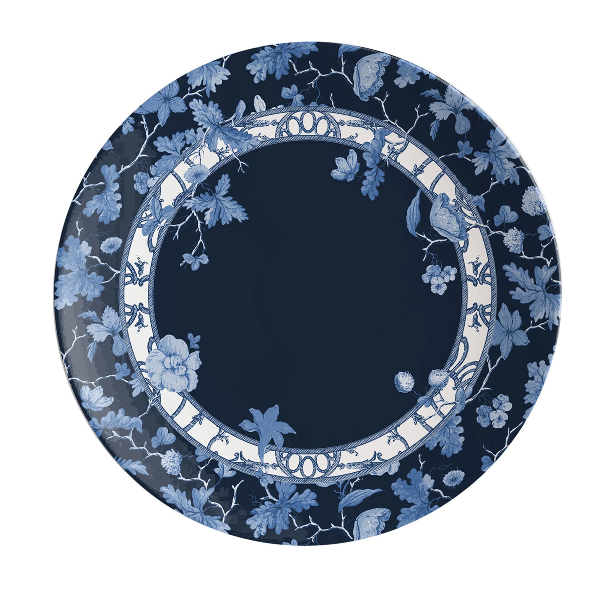 Garden Of Eden Set Of 2 Porcelain Dessert Plates With Blue Decoration #4 - Main view