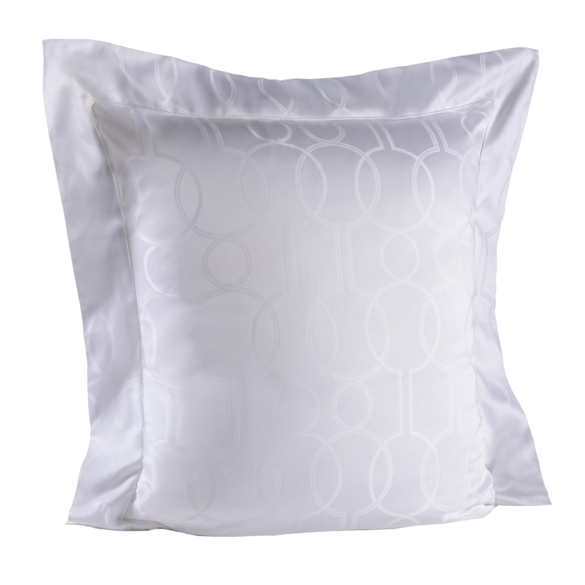 Waldorf Jacquard Square Patterned White Pillowcase - Main view