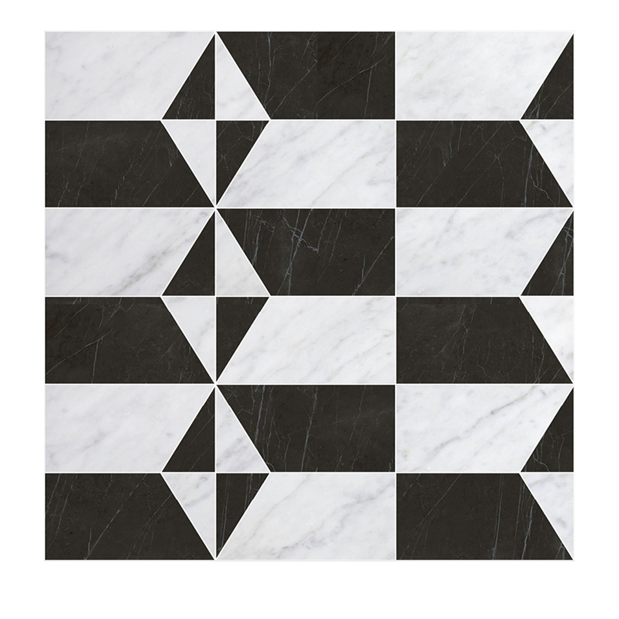 Elite 13 White Carrara and Black Marquina Marble Flooring - Main view
