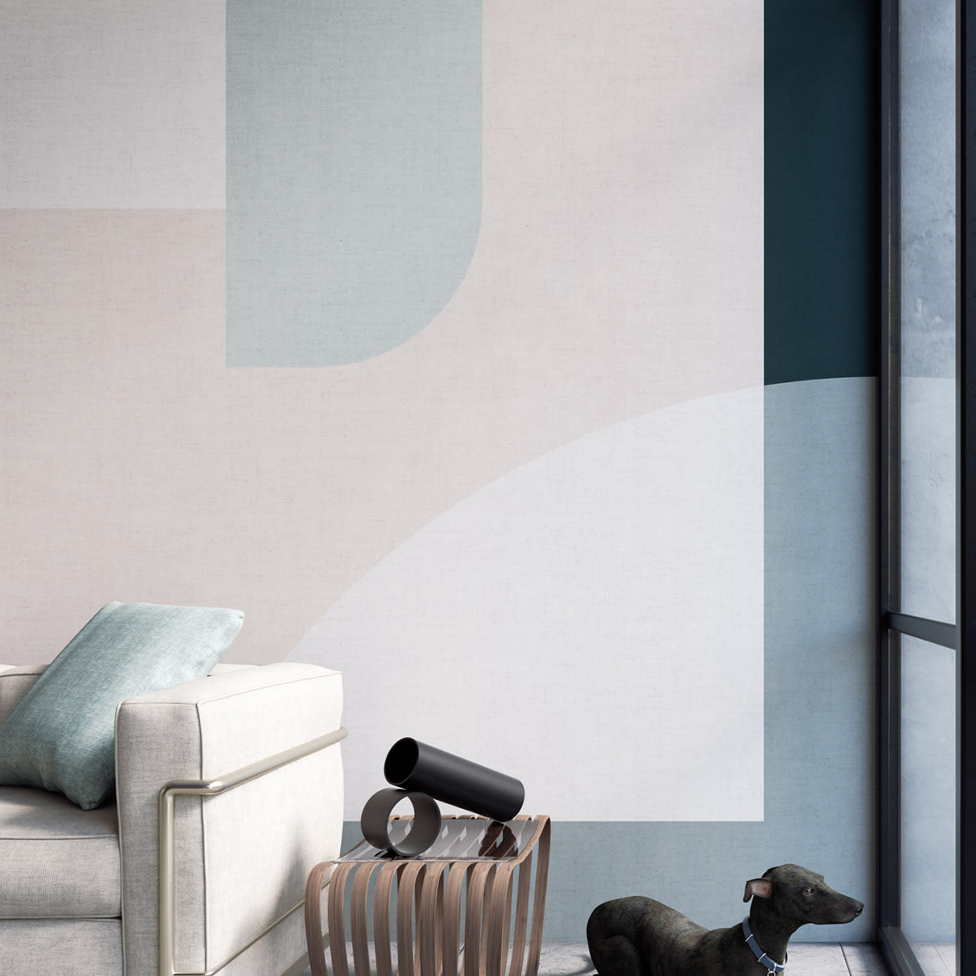 Geometric Grey Wallpaper by Margherita Fanti - beWall