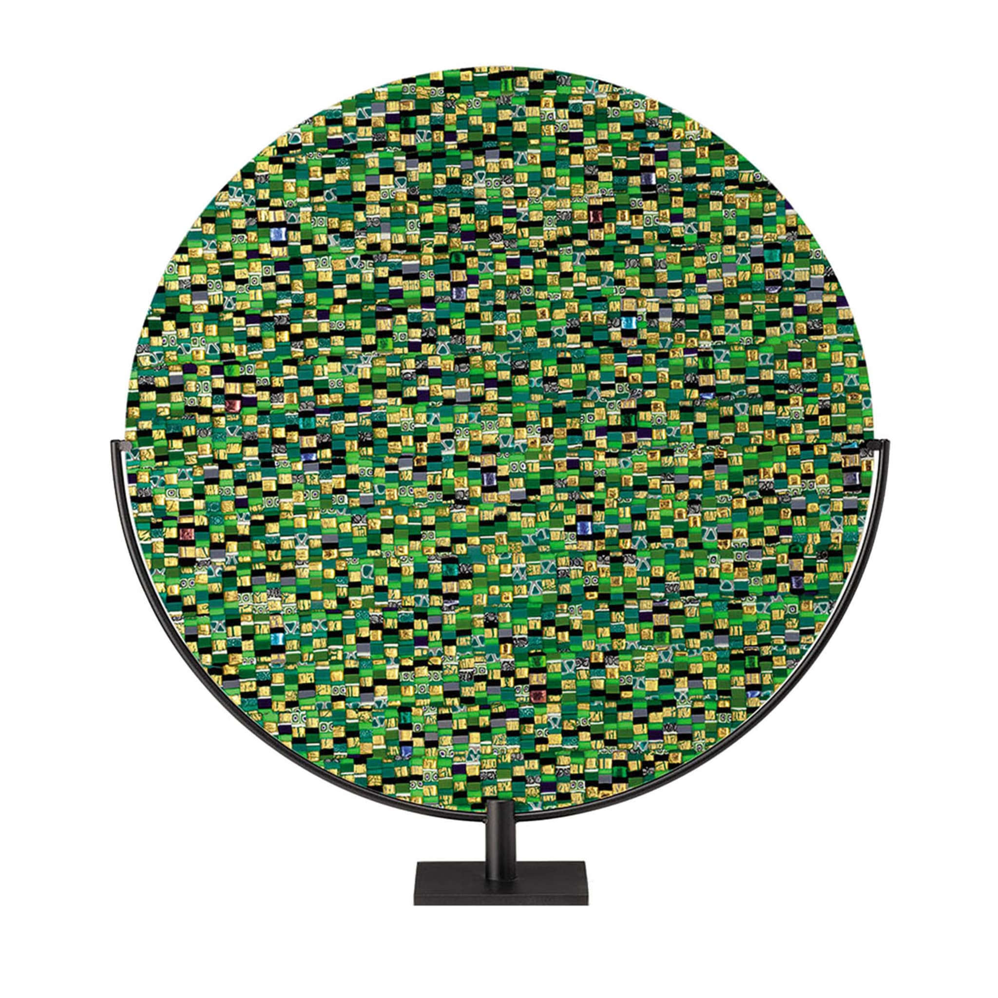 Sculpture disque vert soleil - Vue principale