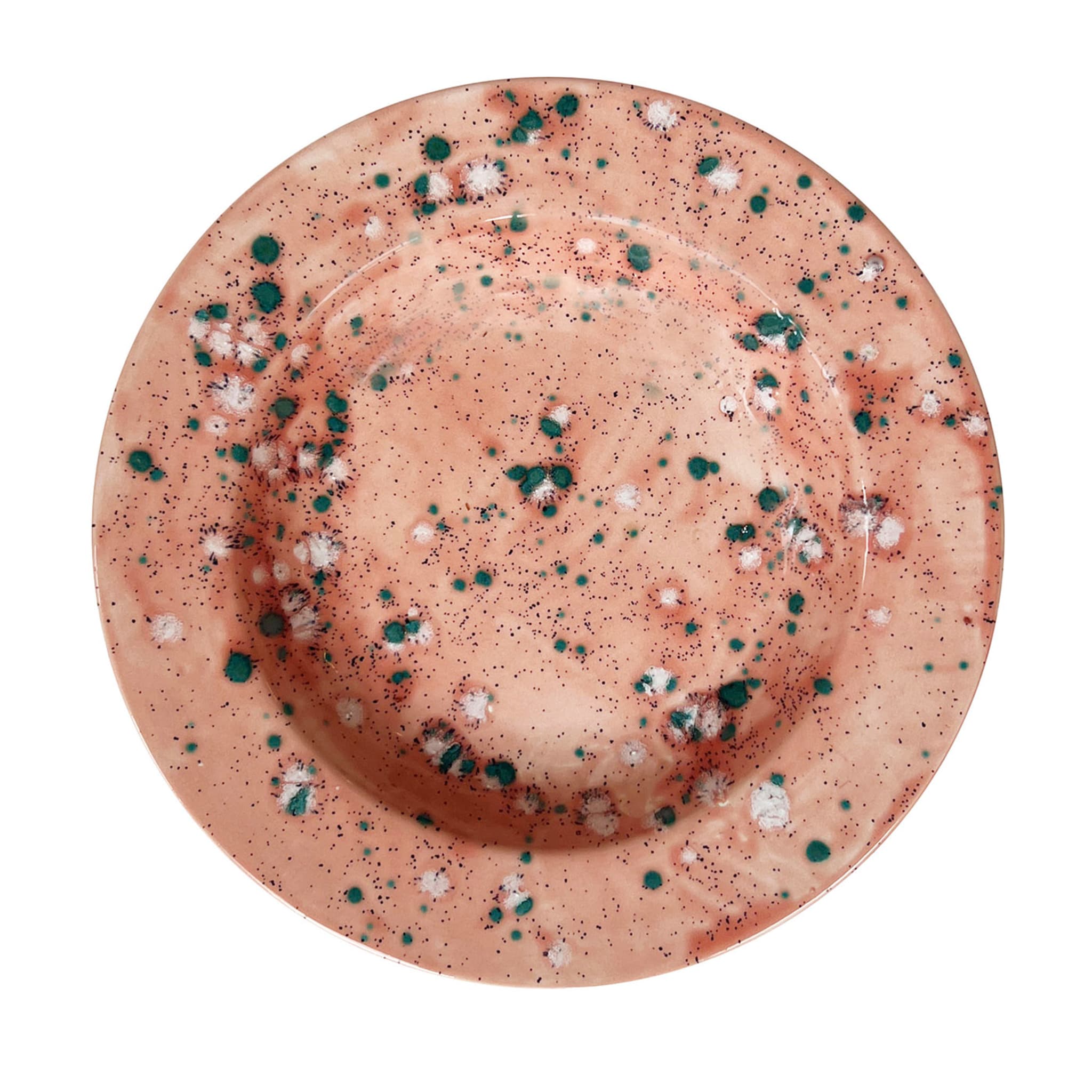 Coral Mottled Soup Plate - Main view