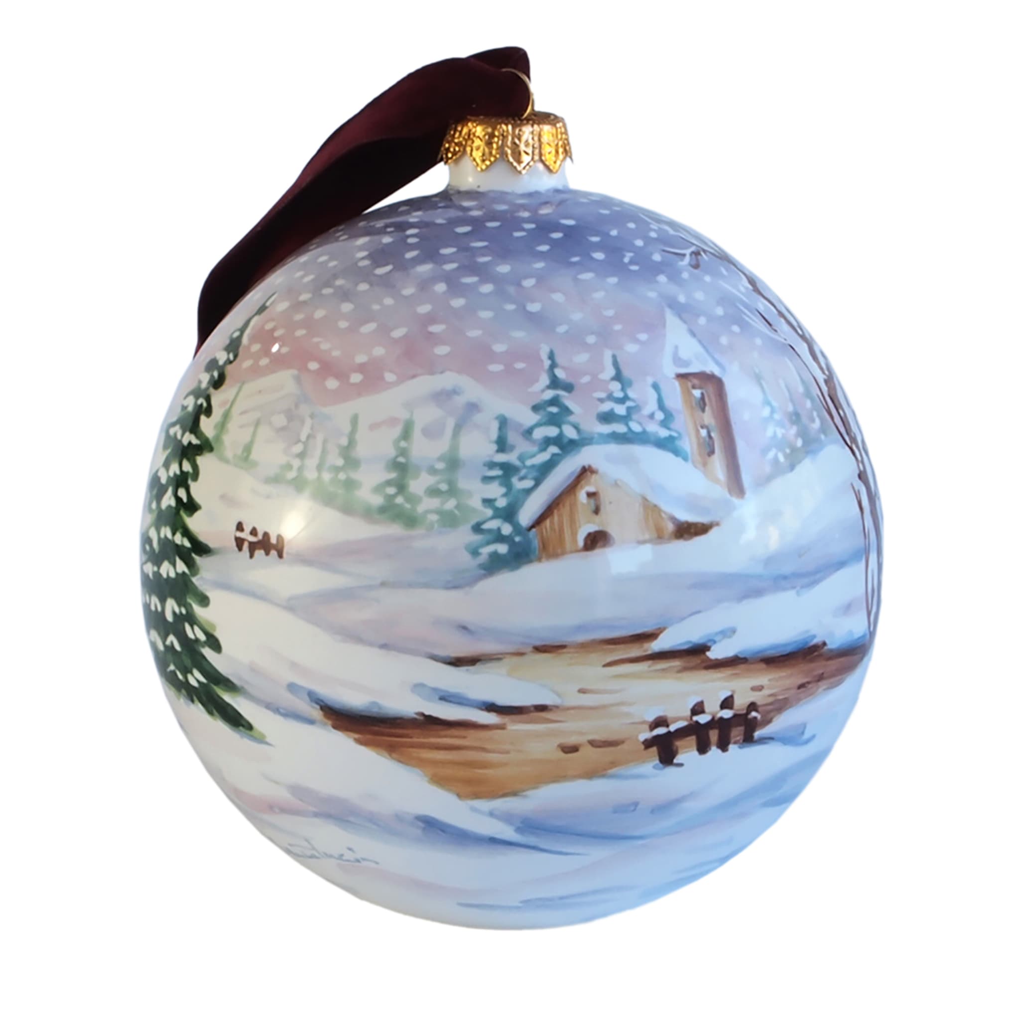 Ornamento natalizio con paesaggio di neve - Vista principale
