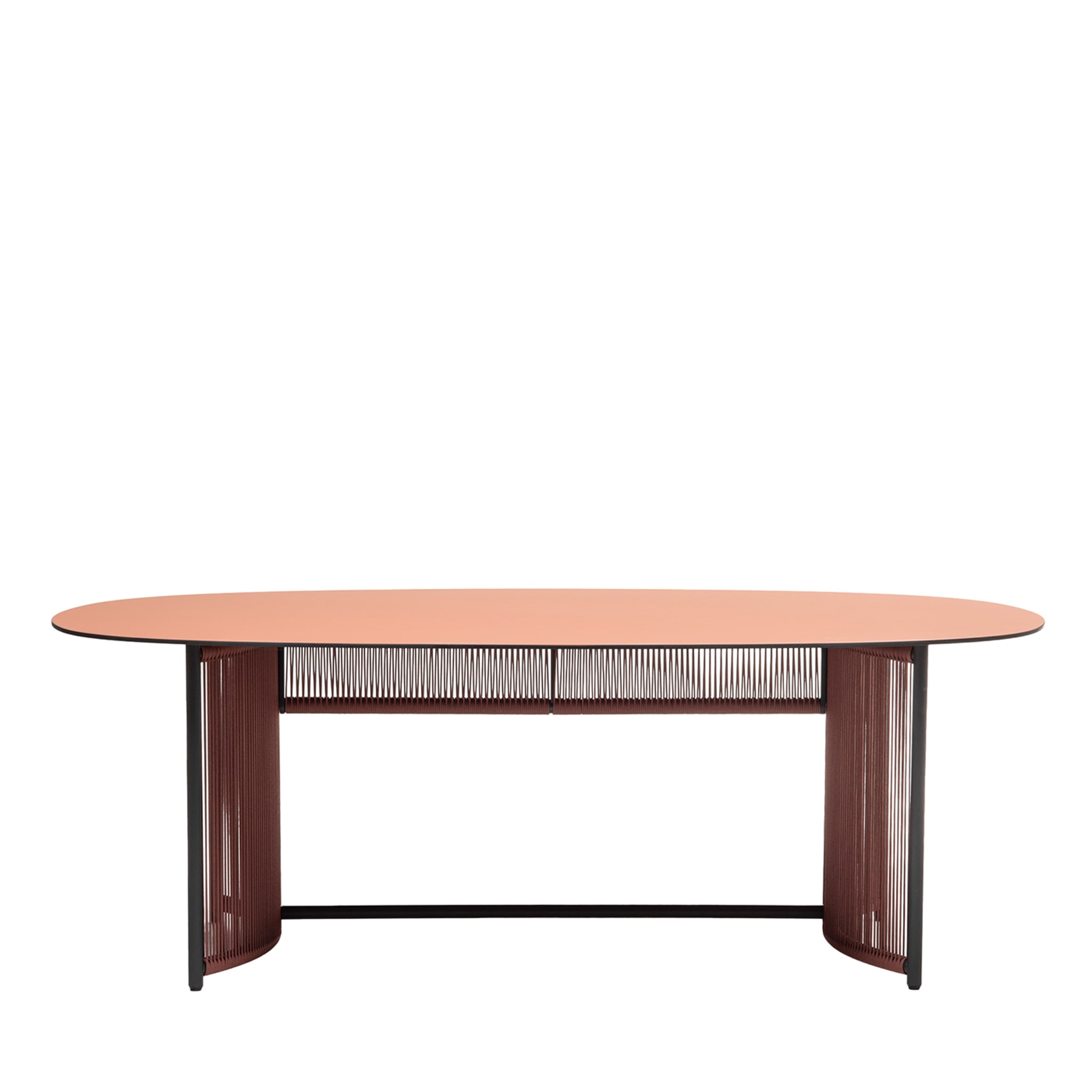 Altana T-OV Oval Brick-Red Table by Antonio De Marco - Main view